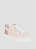 GUESS Pink Logo Low-Top Sneakers front view