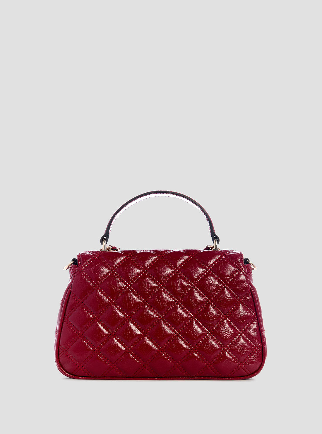 GUESS Womens Red Giully Top Handle Flap Bag TT967319 Back View