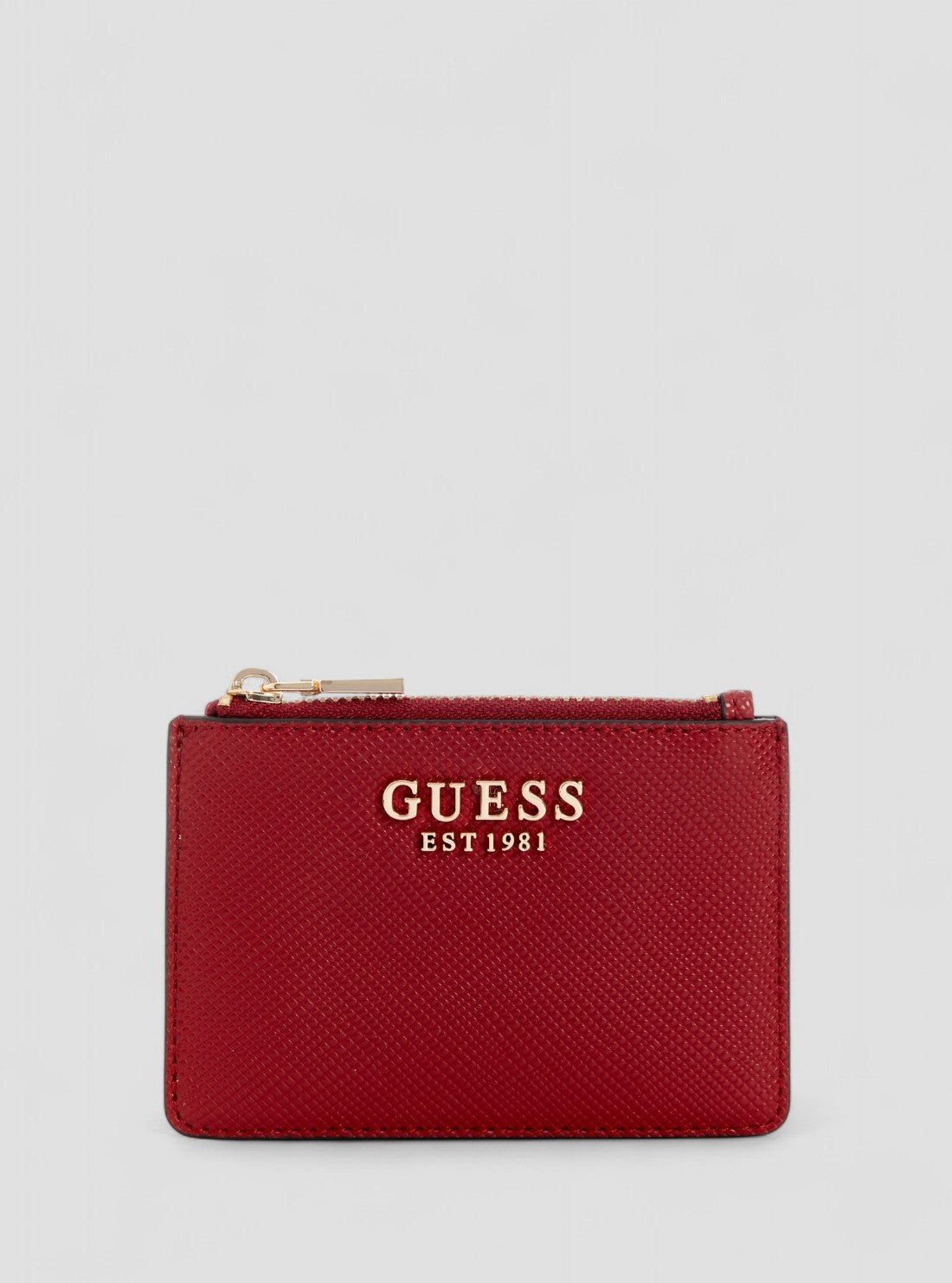 GUESS Womens Red Laurel Credit Card Case ZG7459505 Front View