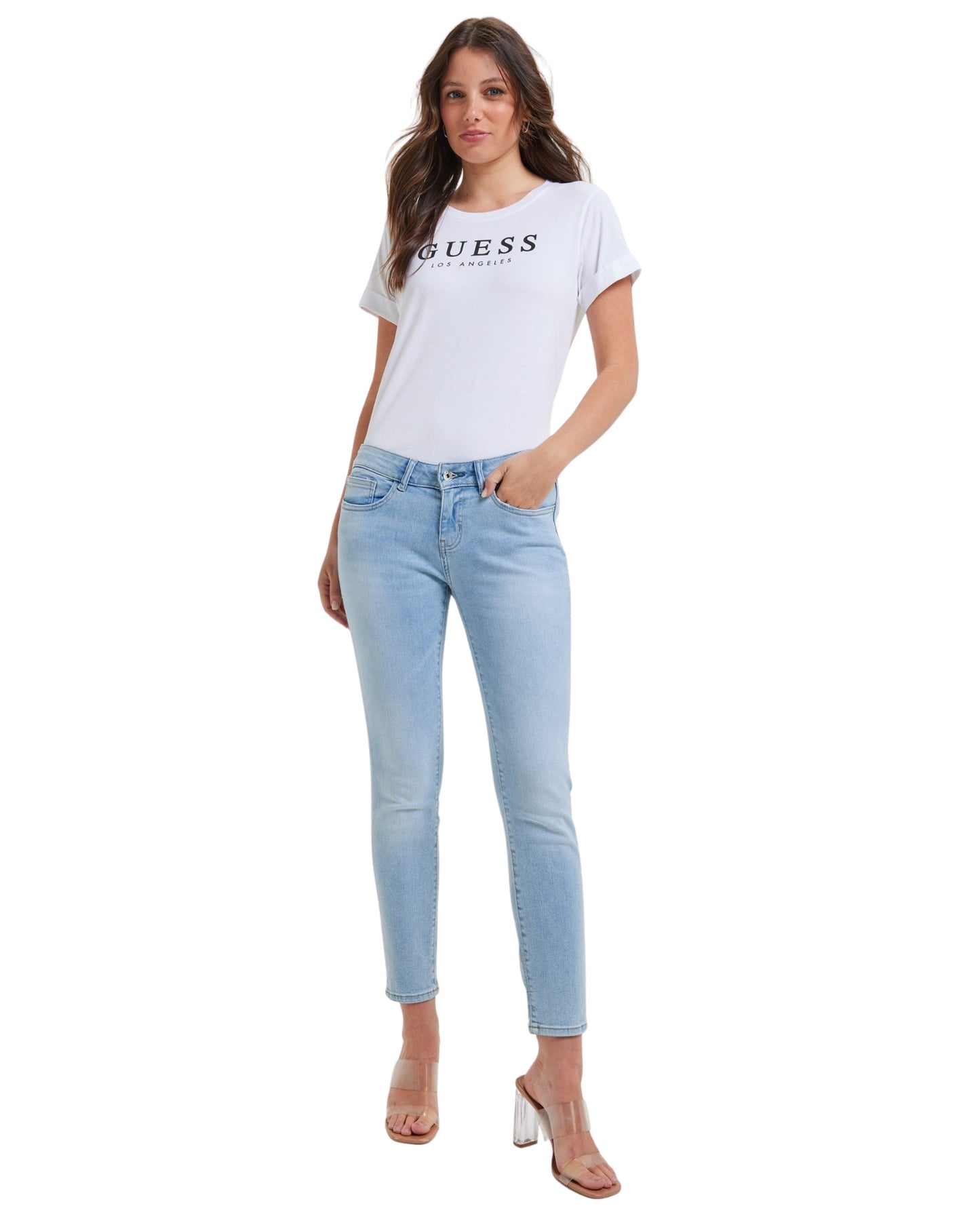 Sienna Classic Mid-Rise Skinny Denim Jeans in Light Wash