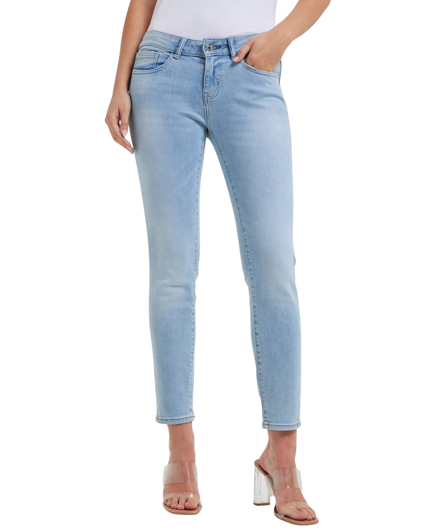 Sienna Classic Mid-Rise Skinny Denim Jeans in Light Wash