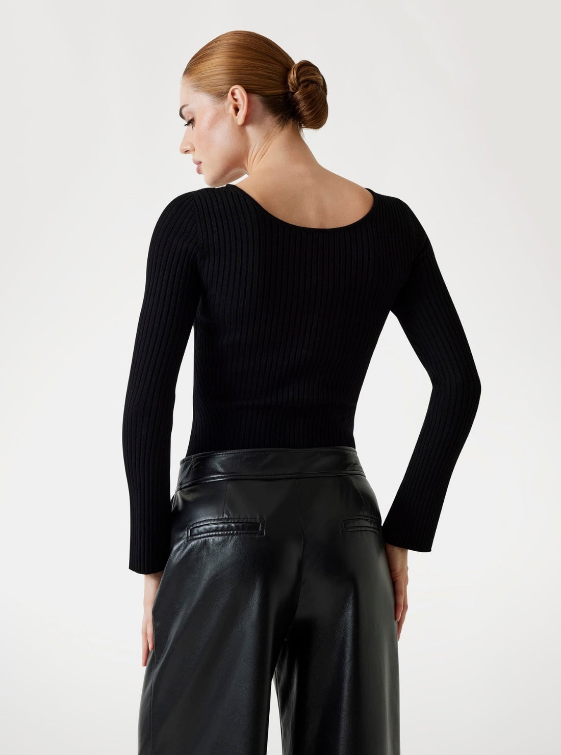 GUESS Marciano Black Agathe Ribbed Sweater 5BGR445891Z Back View