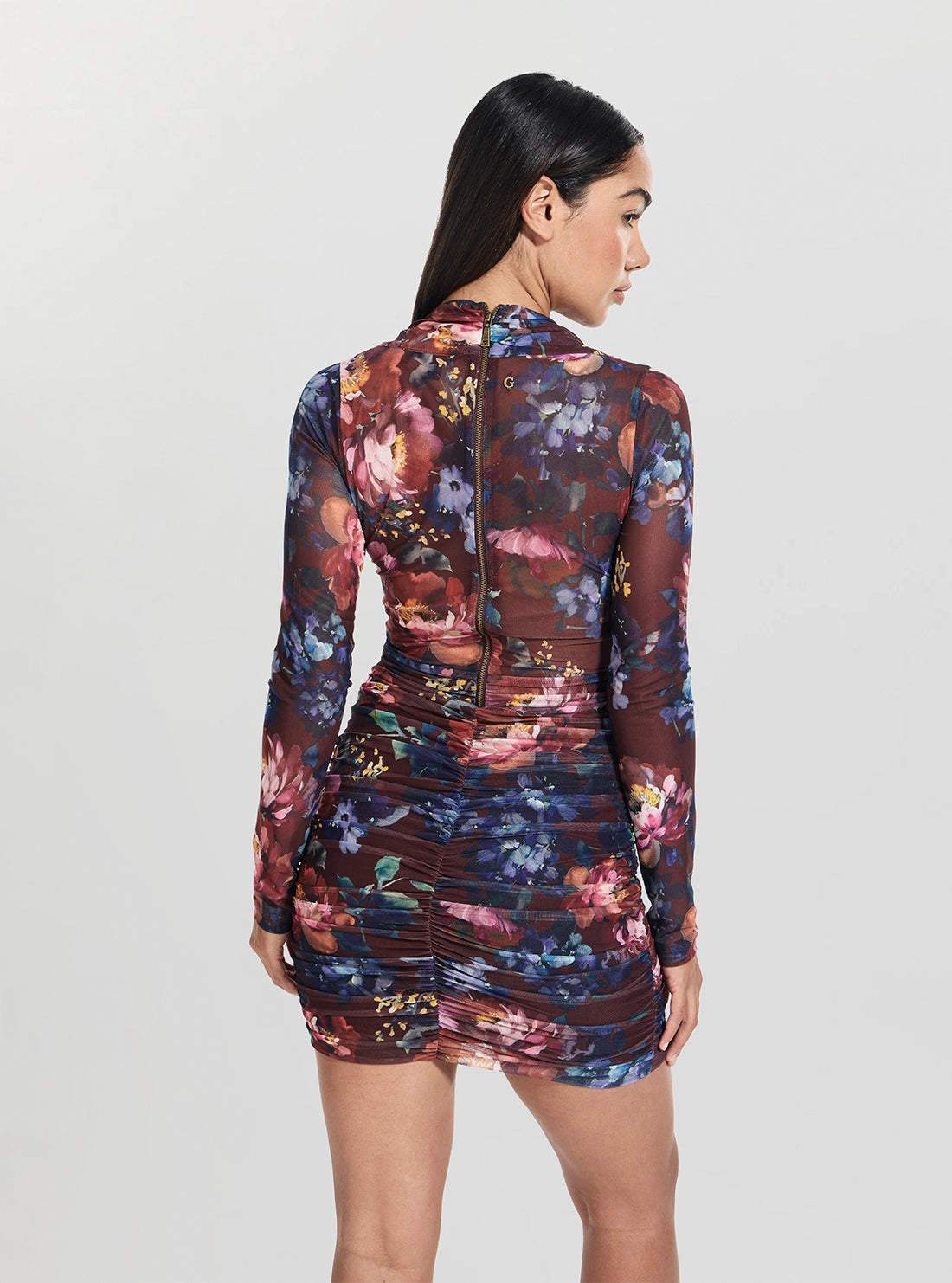 GUESS Womens Bloom Print Bernadette Mini Dress W5BK65KCZC2  Back View