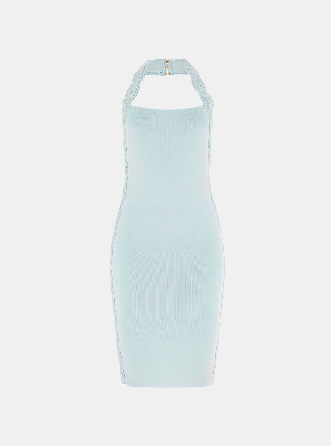 GUESS Marciano Cloudy Blue Rania Halter Neck Dress 6RGK265876Z Flatlay