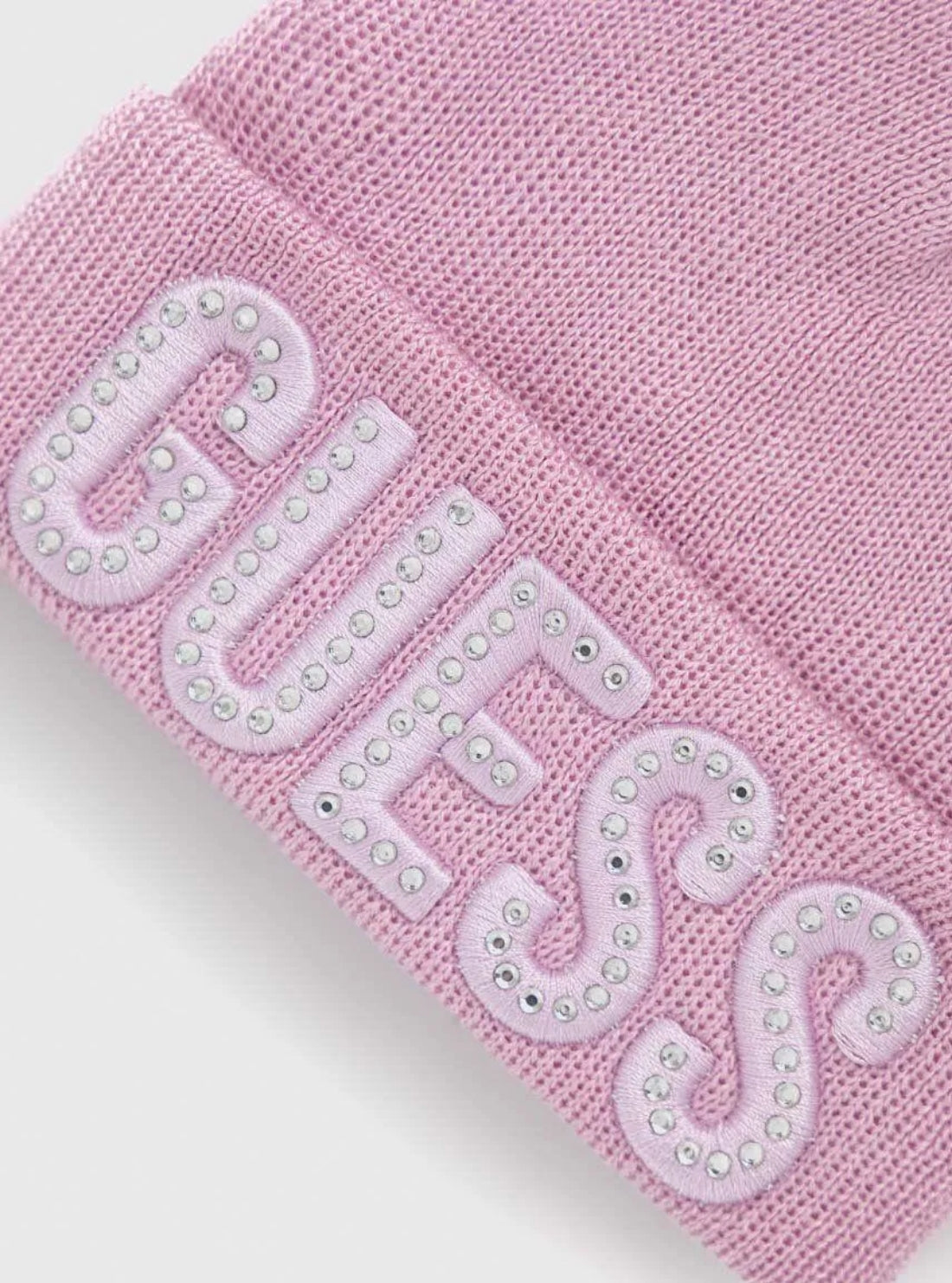 GUESS Accessories Pink Lilac Logo Beanie A0BZ01Z2QQ0 Detail View