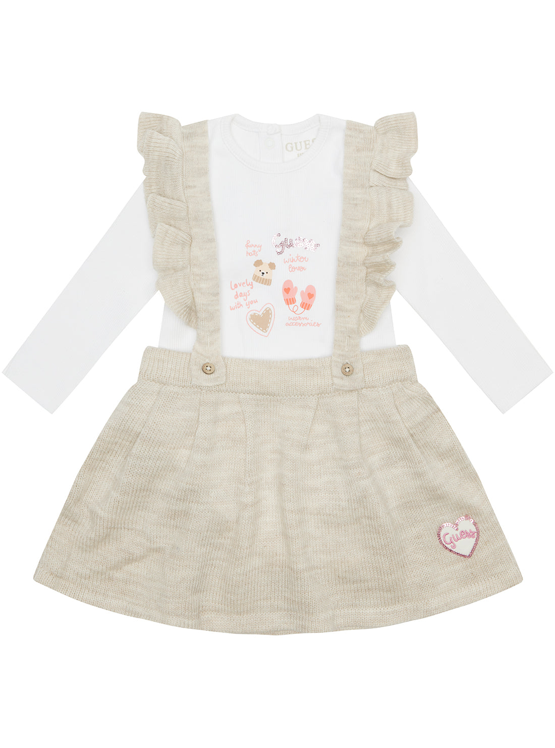 Beige Top and Overall Skirt (0-18m)