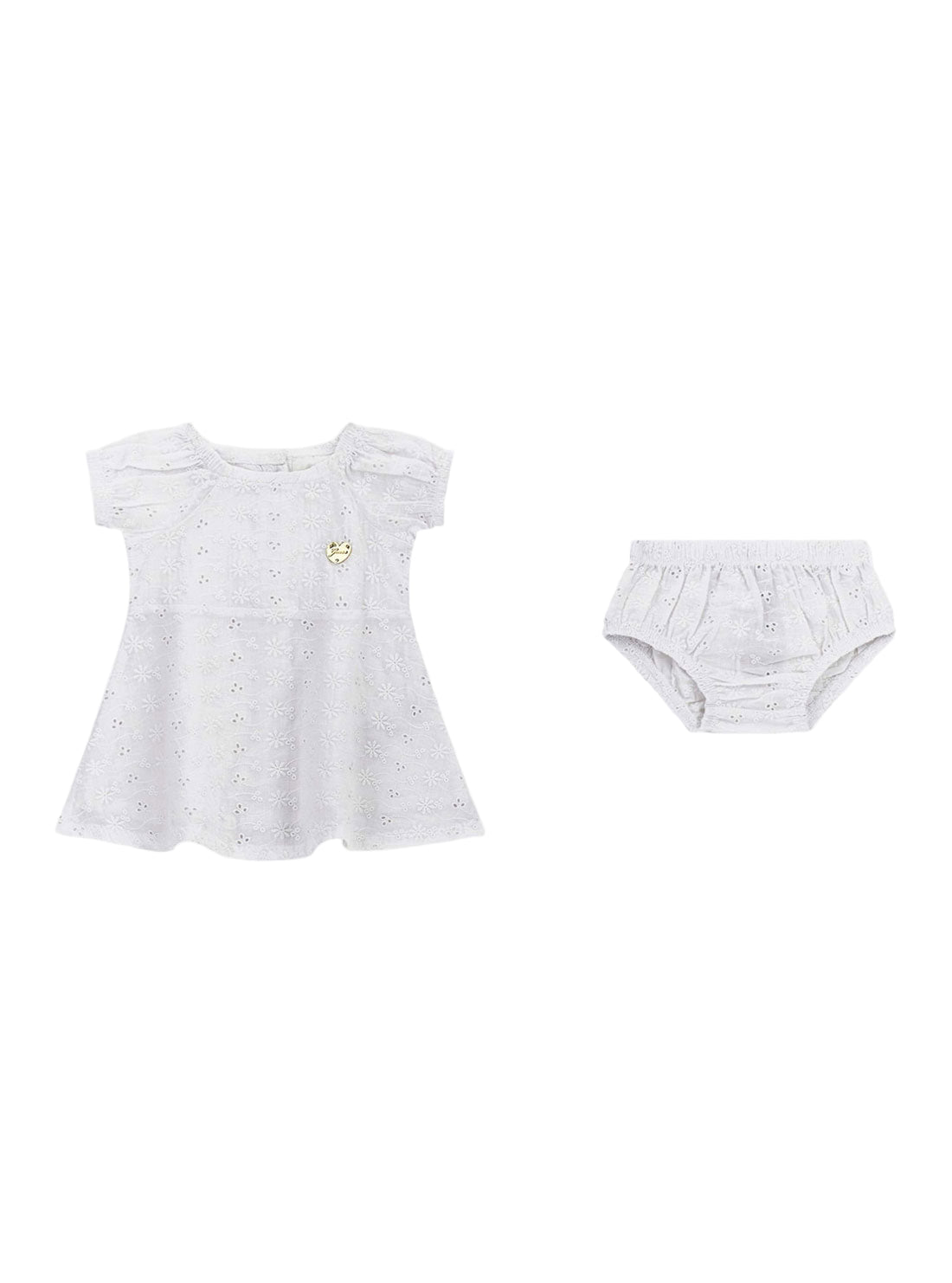 GUESS White Sangallo Dress and Panties Set (3-12M) back view