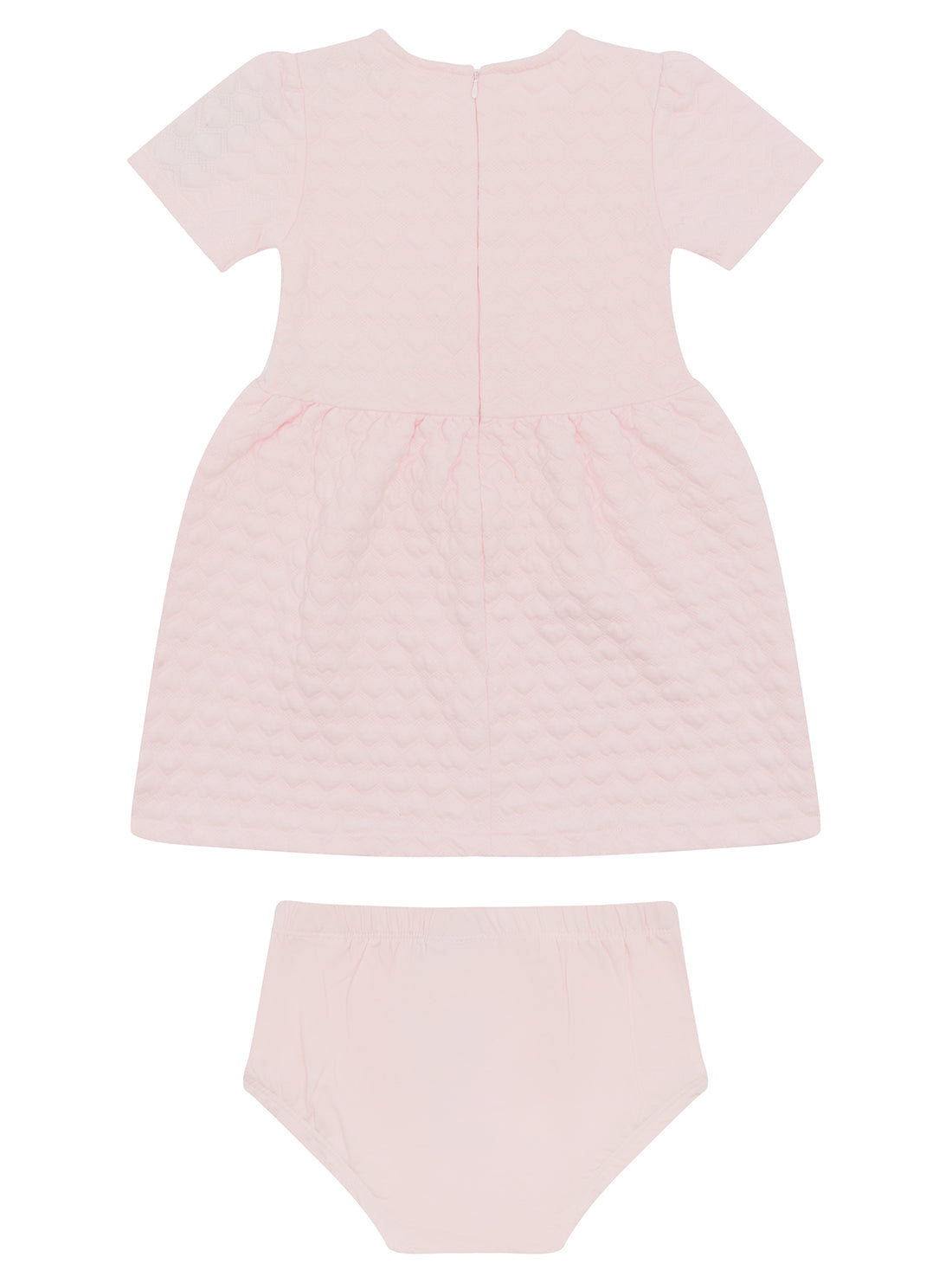 Pink Bonded Knit Dress and Pantie Set (0-18m)