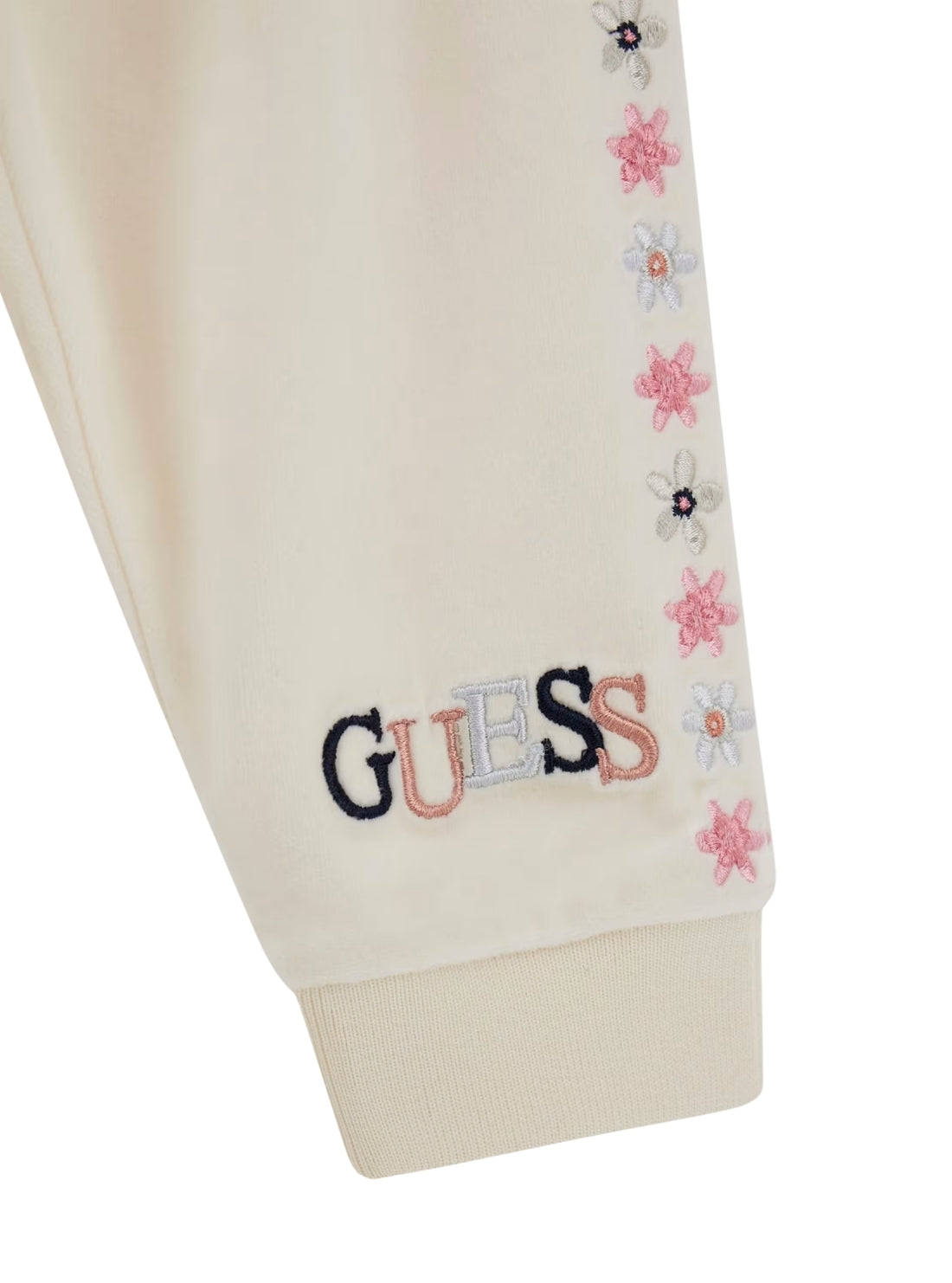 GUESS Kids Cream White Velvet Active Top and Pants Set (0–9m) A5BG06K0232 Detail View_2