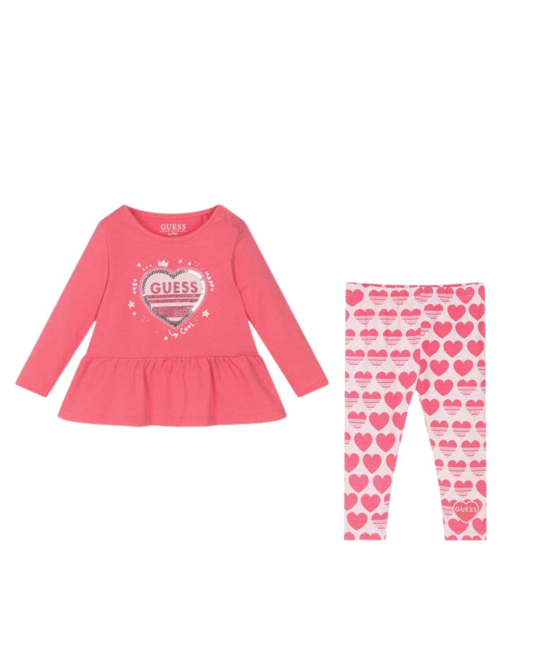 Pink Hearts Long Sleeve Top and Leggings Set (0-18m)