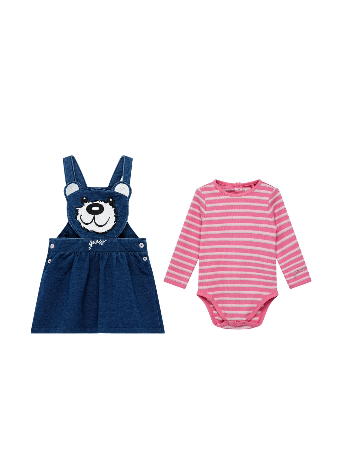 GUESS Kids Multi Long Sleeve Body and Skirtall Set (0-18m) A5YG02KCXH0S Front View_2
