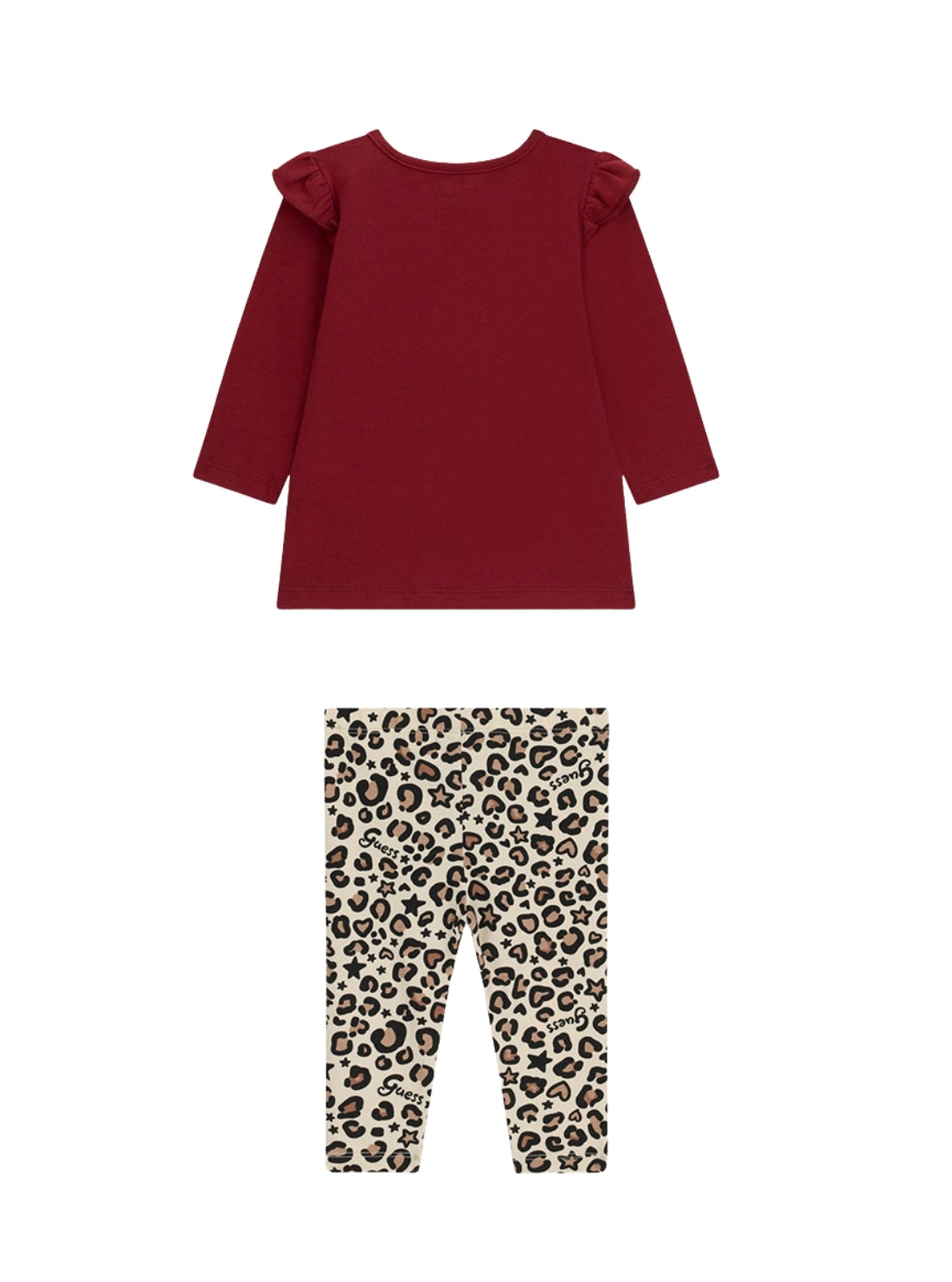 GUESS Kids Red Heart Print T-Shirt & Leggings Set (0-9m) A6BG06K5973 Back View