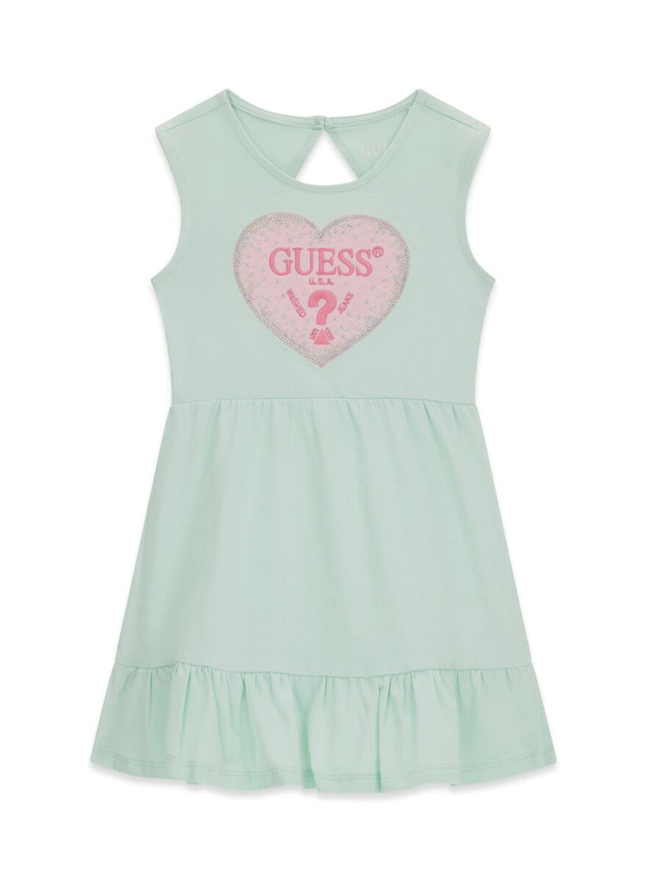 GUESS Kids Green Dress and Pantie Set (3-24m) A6GK07K6YW4 Front View