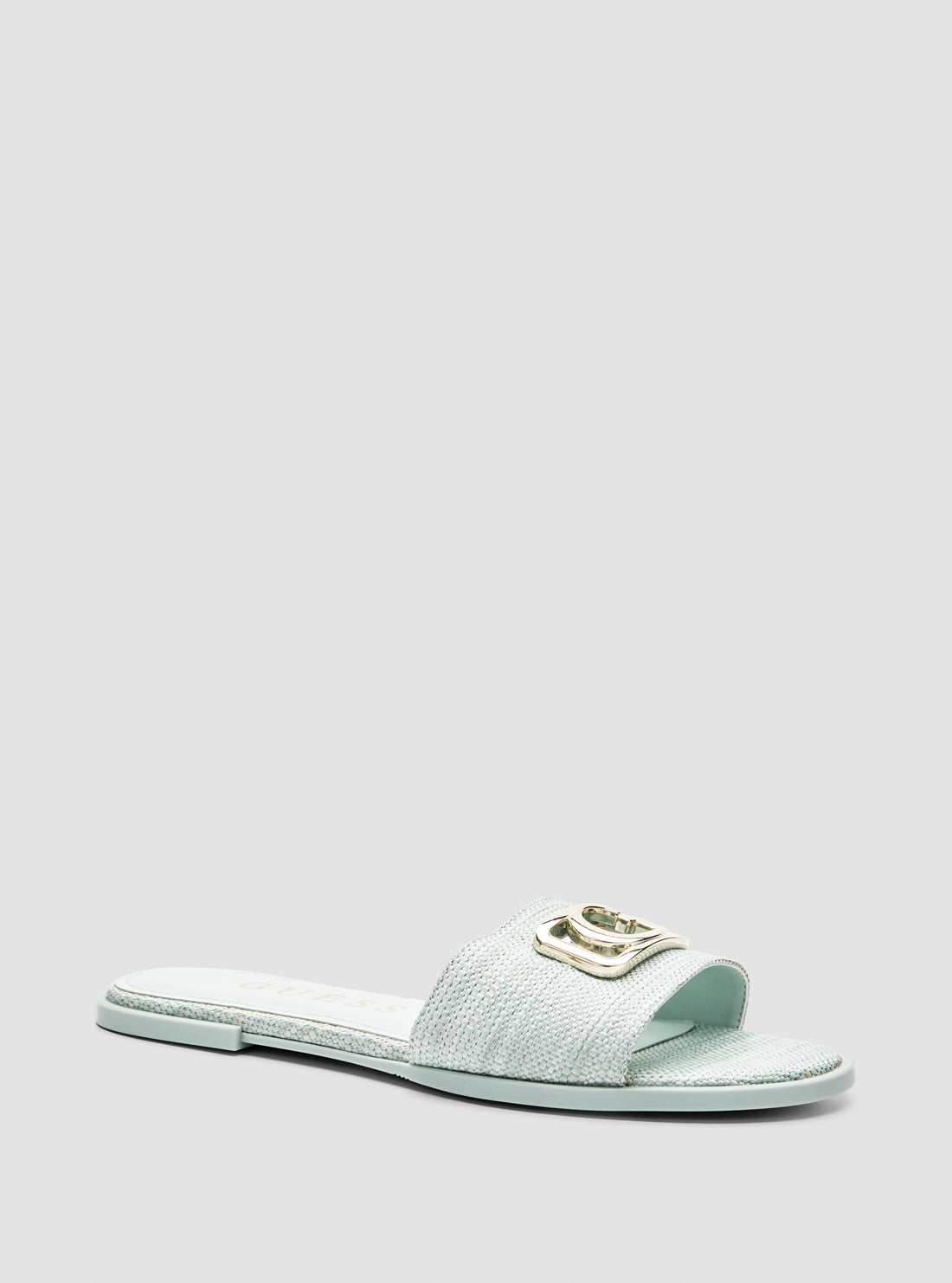 GUESS Womens Green Adrinna Slides ADRINNA Front Side View