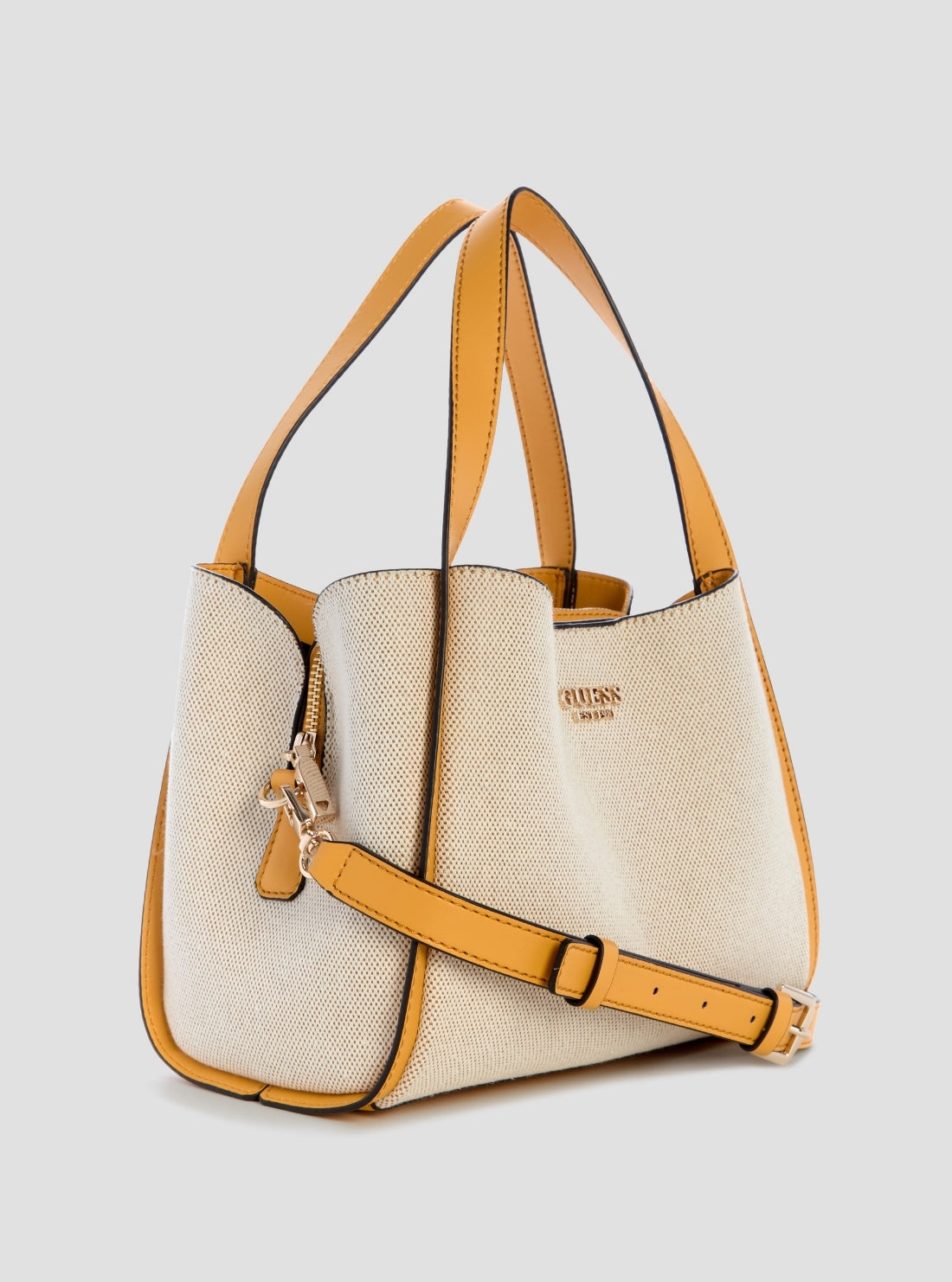 Beige Orange Nicolette Small Girlfriend Satchel AG966205 Front Side View