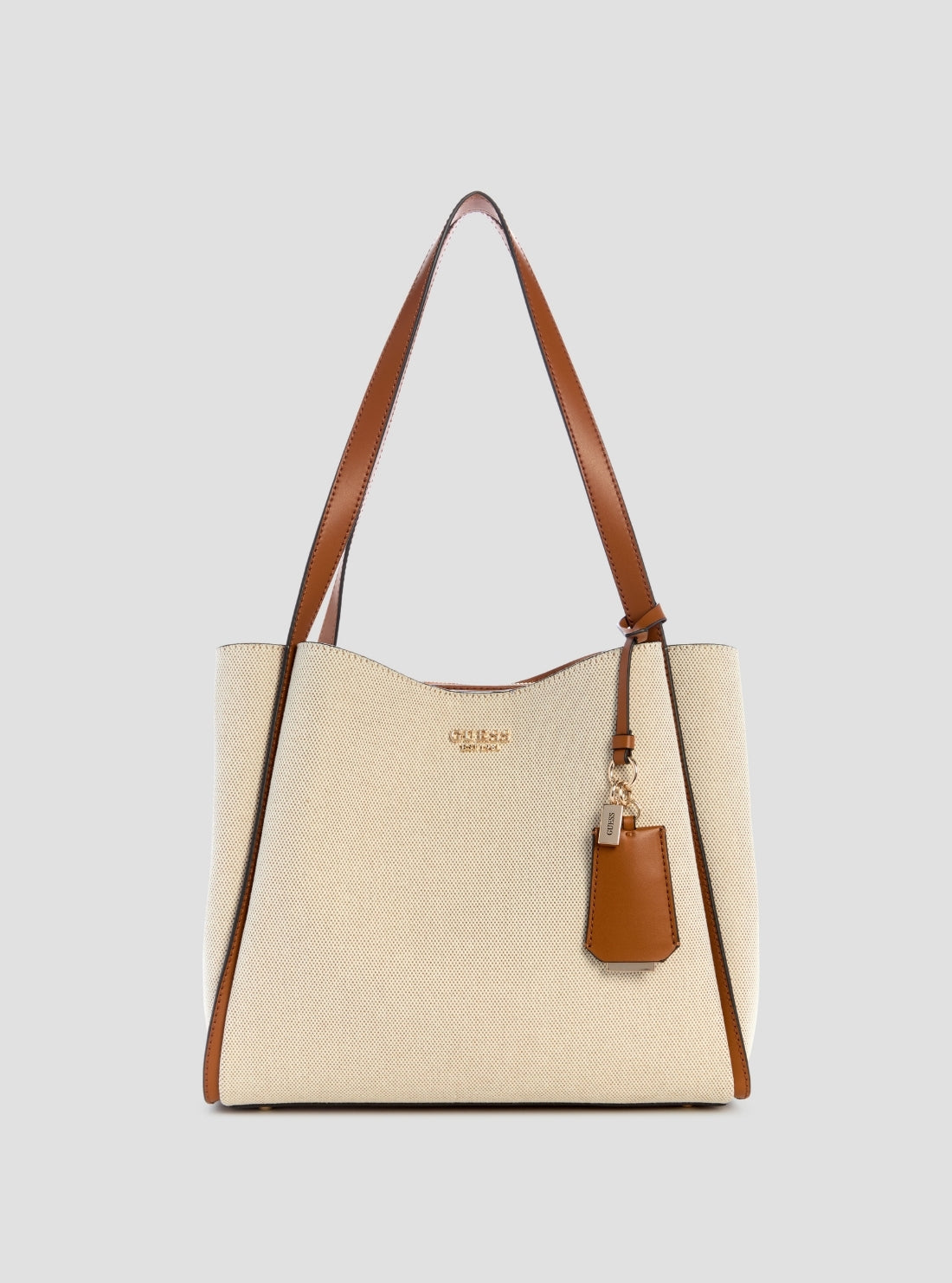 GUESS Womens Brown Nicolette Girlfriend Tote AG966223 Front View