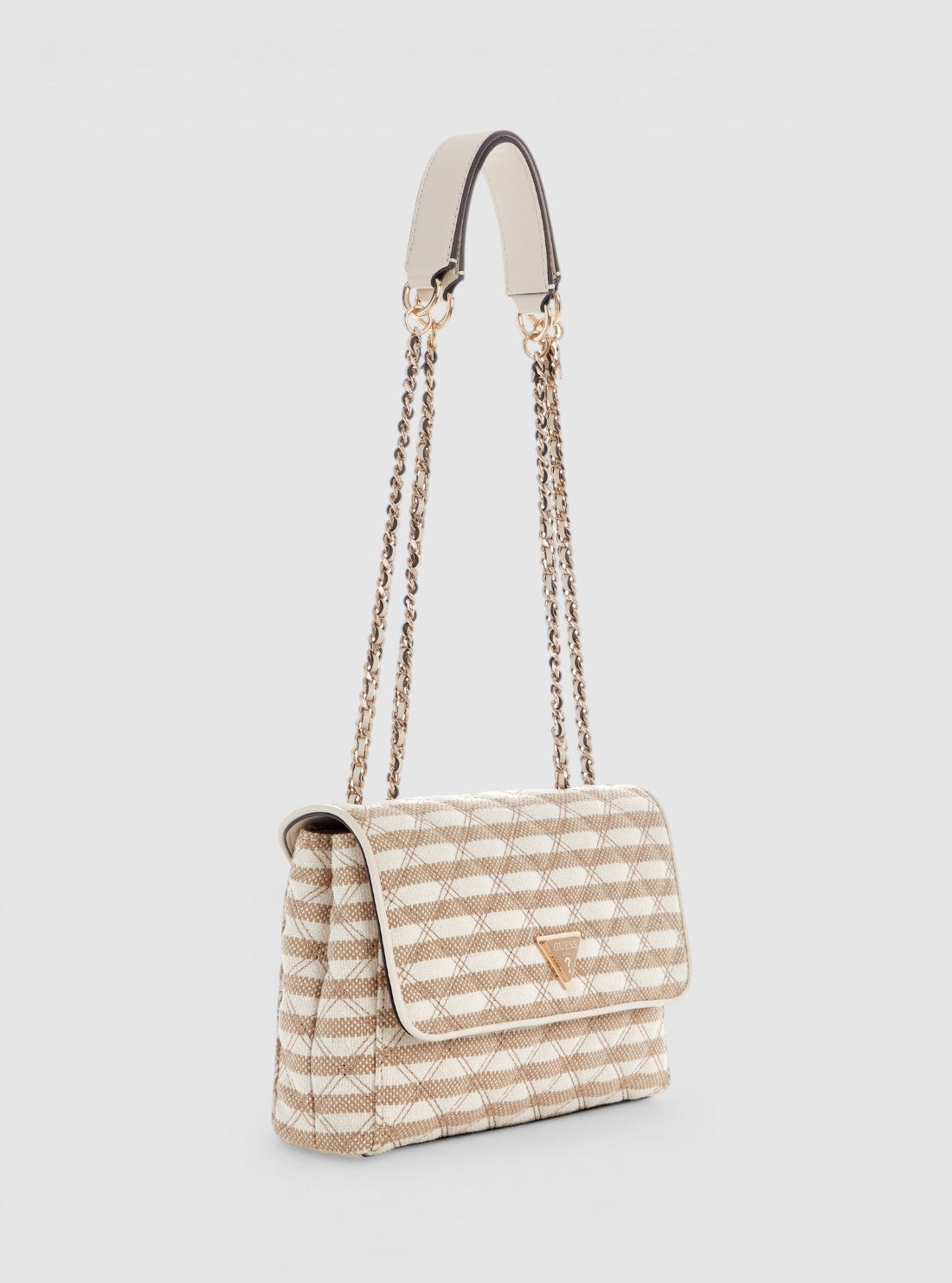 GUESS Womens Brown Multi Giully II Convertible Flap Bag AG967320 Side View
