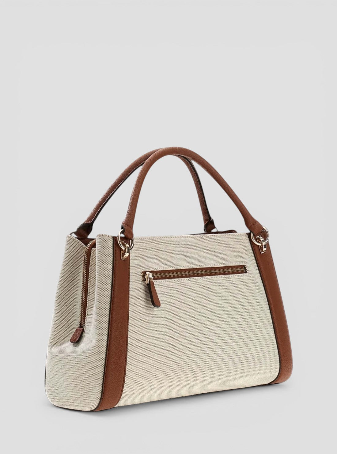 GUESS Womens Beige Brown Karnilla Girlfriend Satchel Bag AG971907 Back View