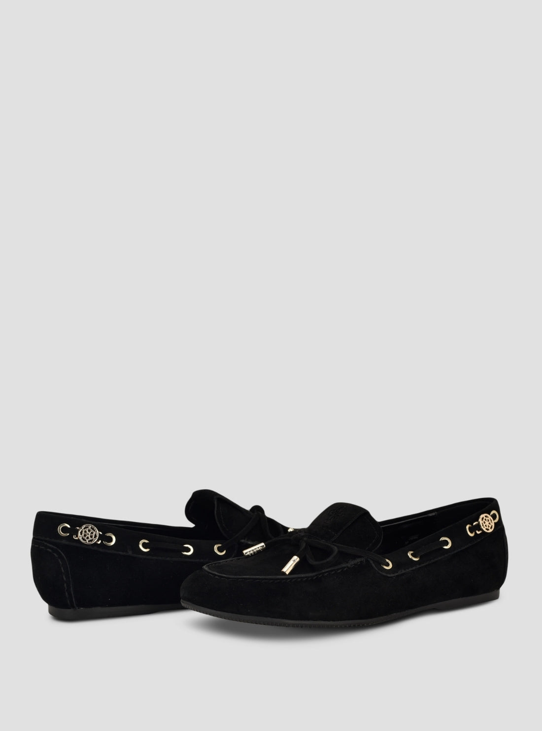 GUESS Footwear Black Aisha Loafers AISHA Front Side View