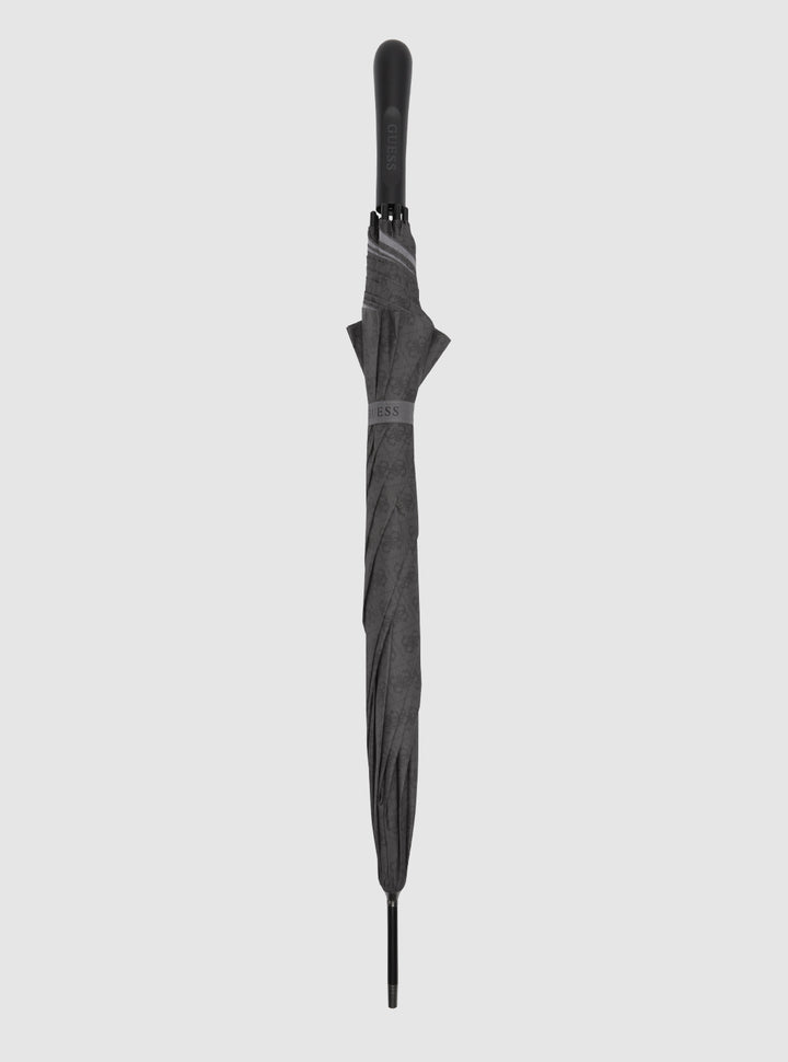 GUESS Womens Black Logo Signature Long Umbrella AW5230POL01 Front View