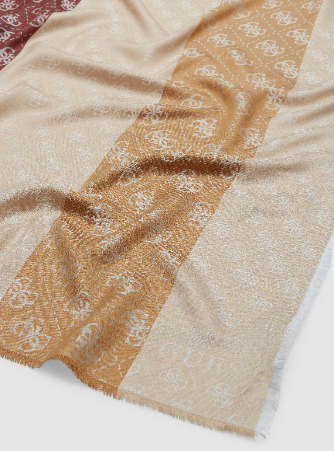GUESS Womens Brown Logo Multi Scarf AW5312VIS03 Detail View