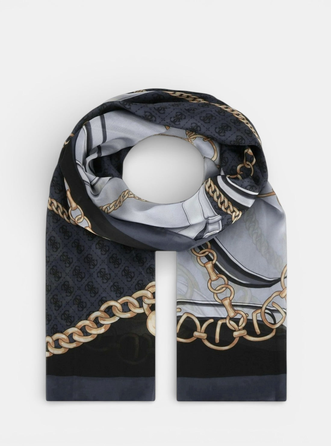 GUESS Accessories Black Multi Meridian Scarf AW5339POL03 Front View_3