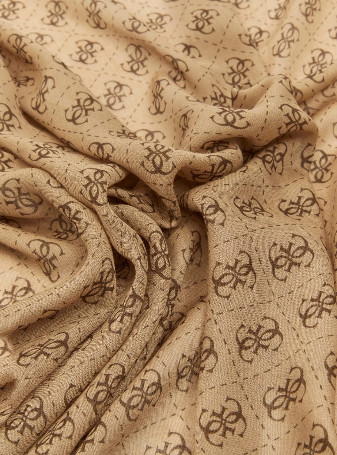 GUESS Accessories Brown Logo Katya Scarf AW5341POL03 Detail View