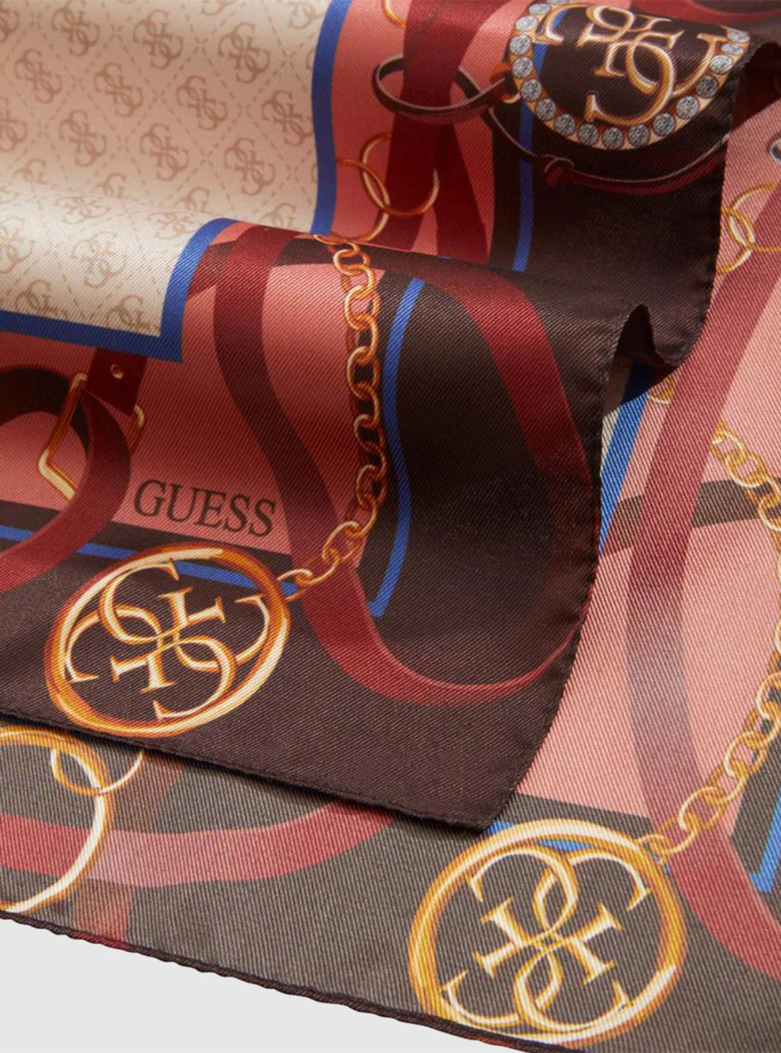 GUESS Accessories Burgundy Logo Printed Scarf AW5445POL01 Detail View_2