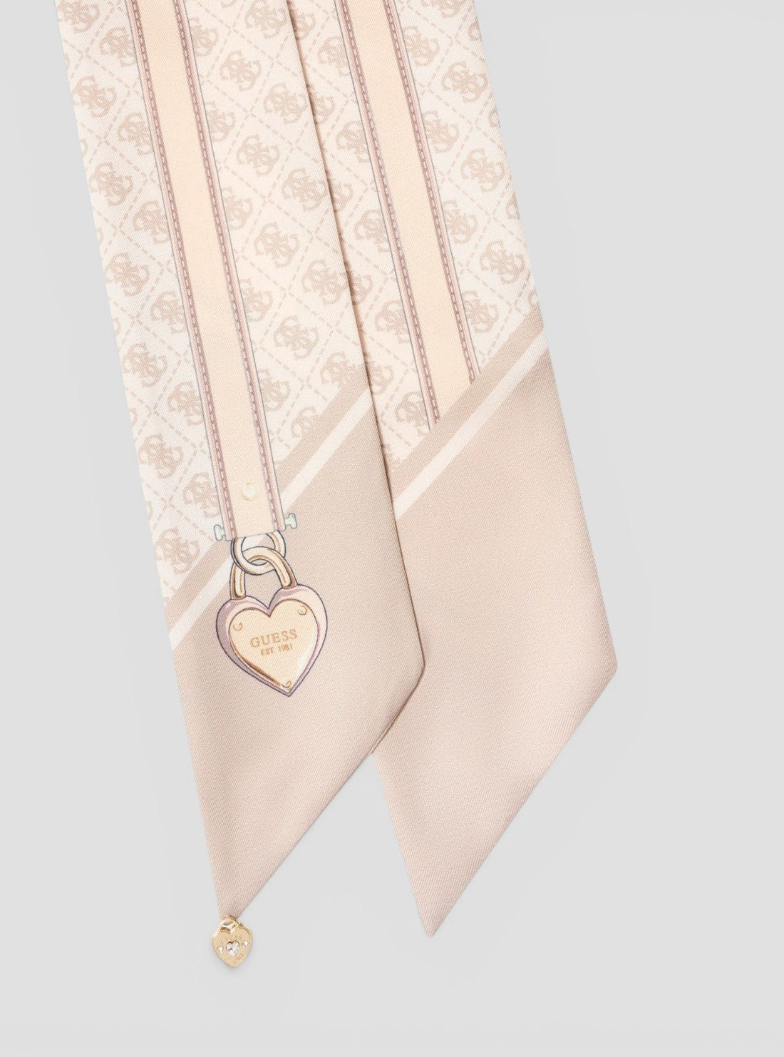 GUESS Womens Taupe Logo Printed Bandeau Scarf AW5488POL03 Detail View
