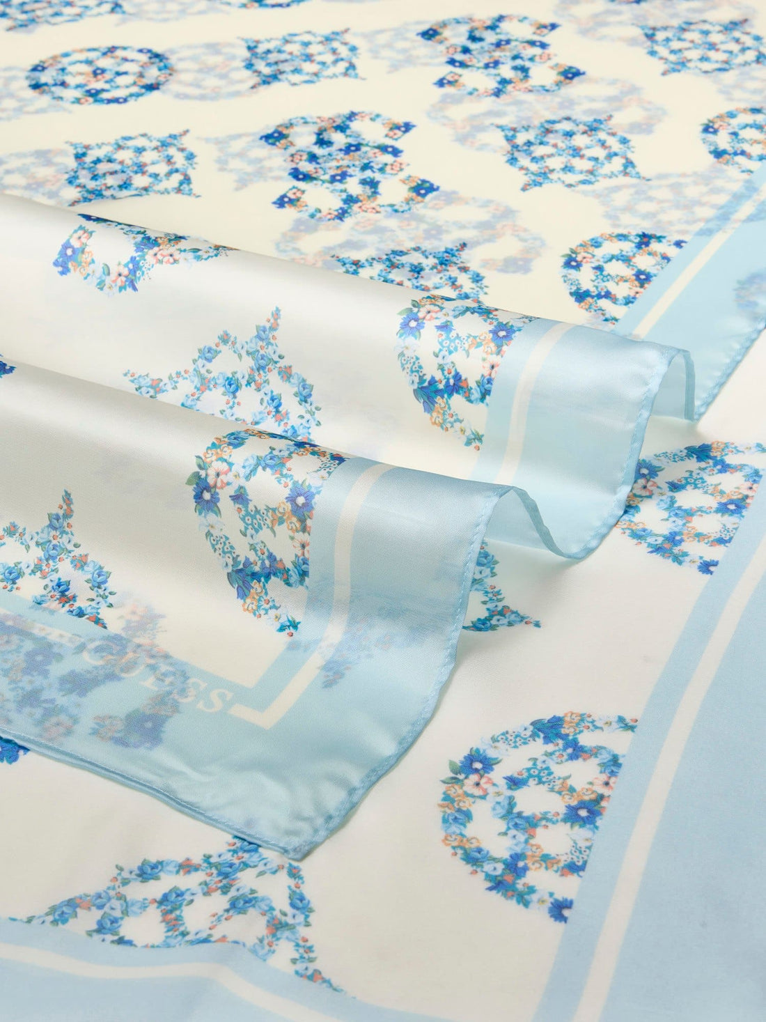GUESS Accessories Aqua Blue Printed Scarf AW5490POL03 Detail View