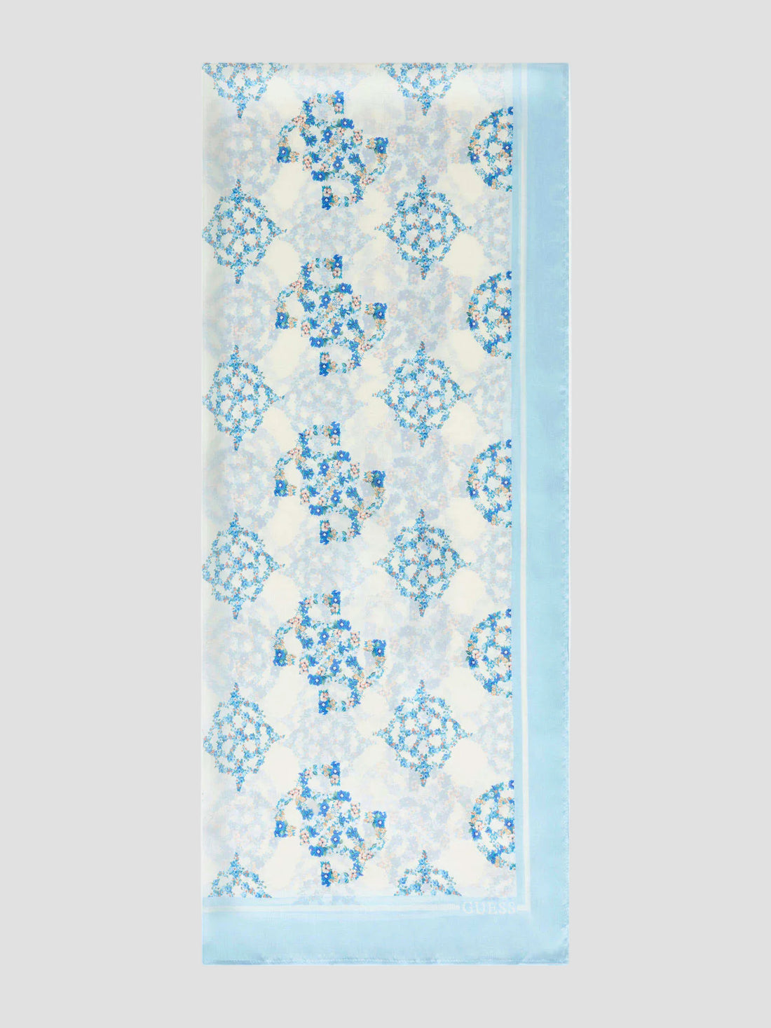 GUESS Accessories Aqua Blue Printed Scarf AW5490POL03 Front View