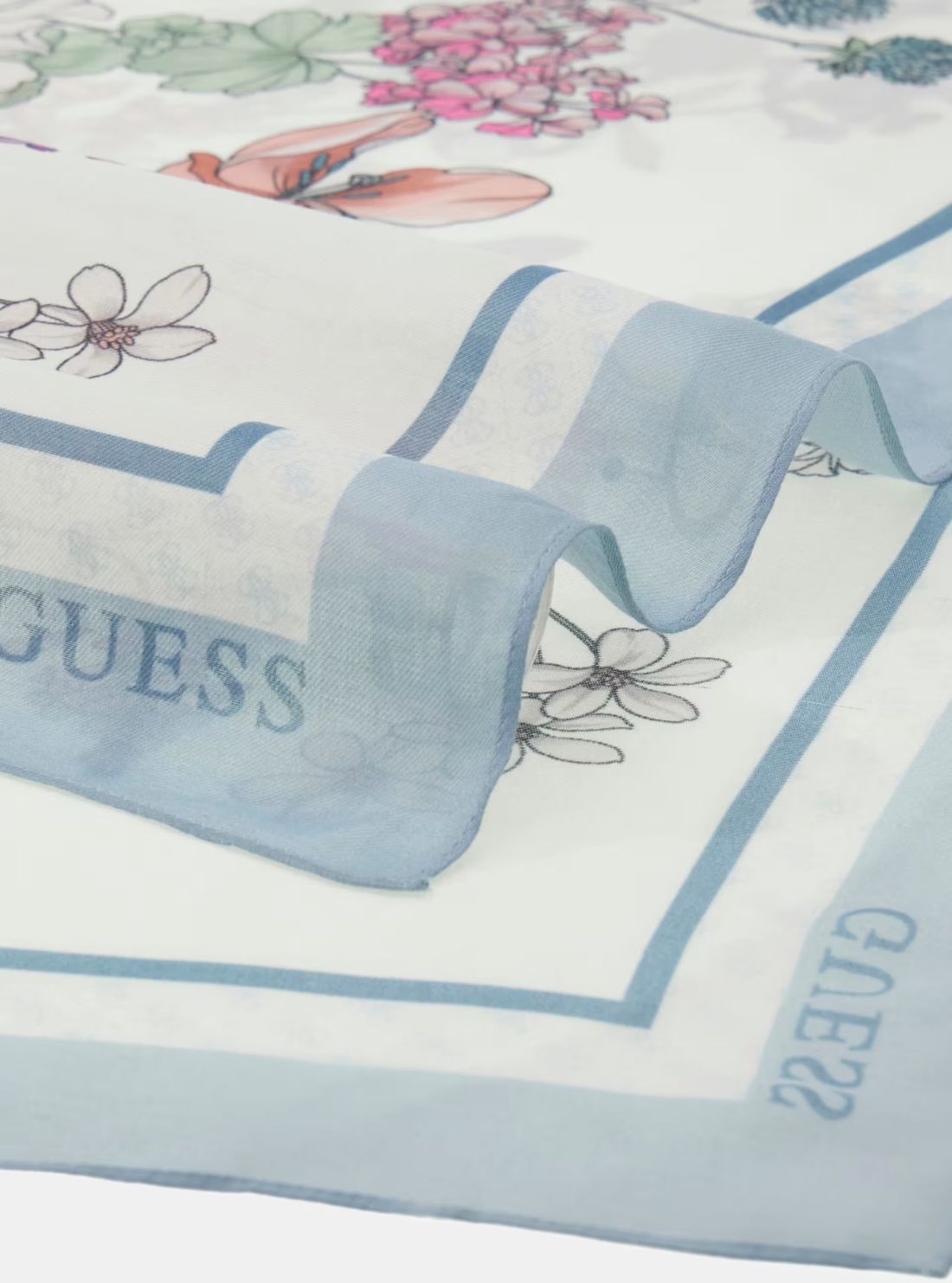 GUESS Accessories Light Blue Printed Kefiah Scarf AW5538MOD03 Detail View