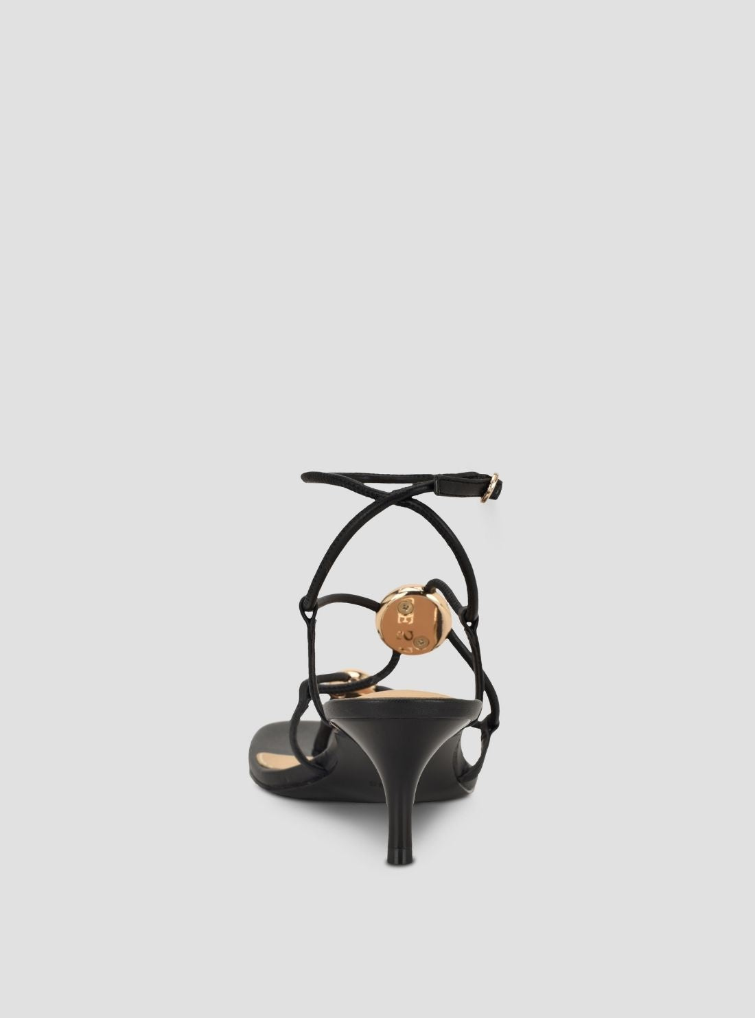 GUESS Womens Black Aysee Heeled Sandals AYSEE Back View