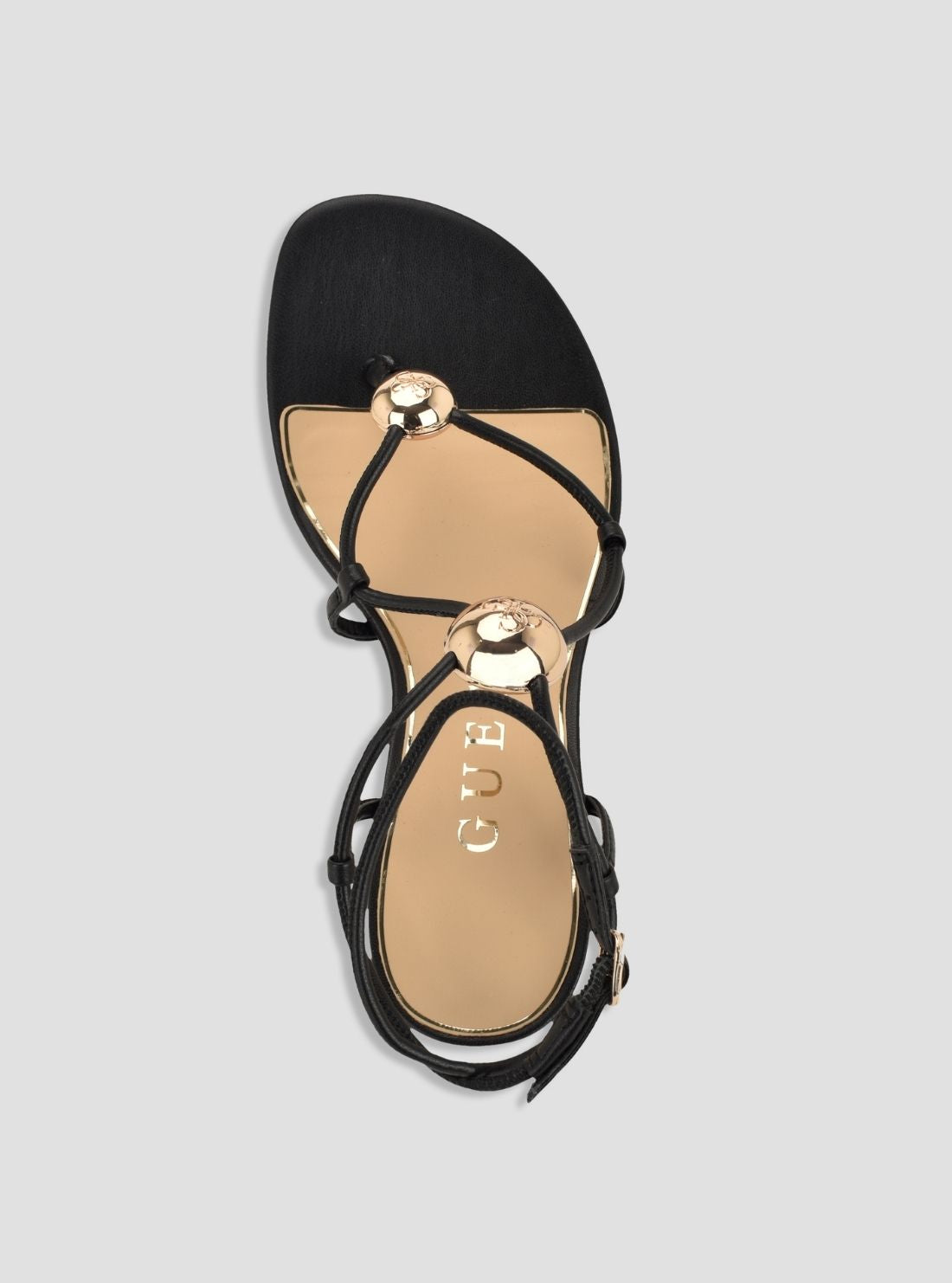 GUESS Womens Black Aysee Heeled Sandals AYSEE Top View