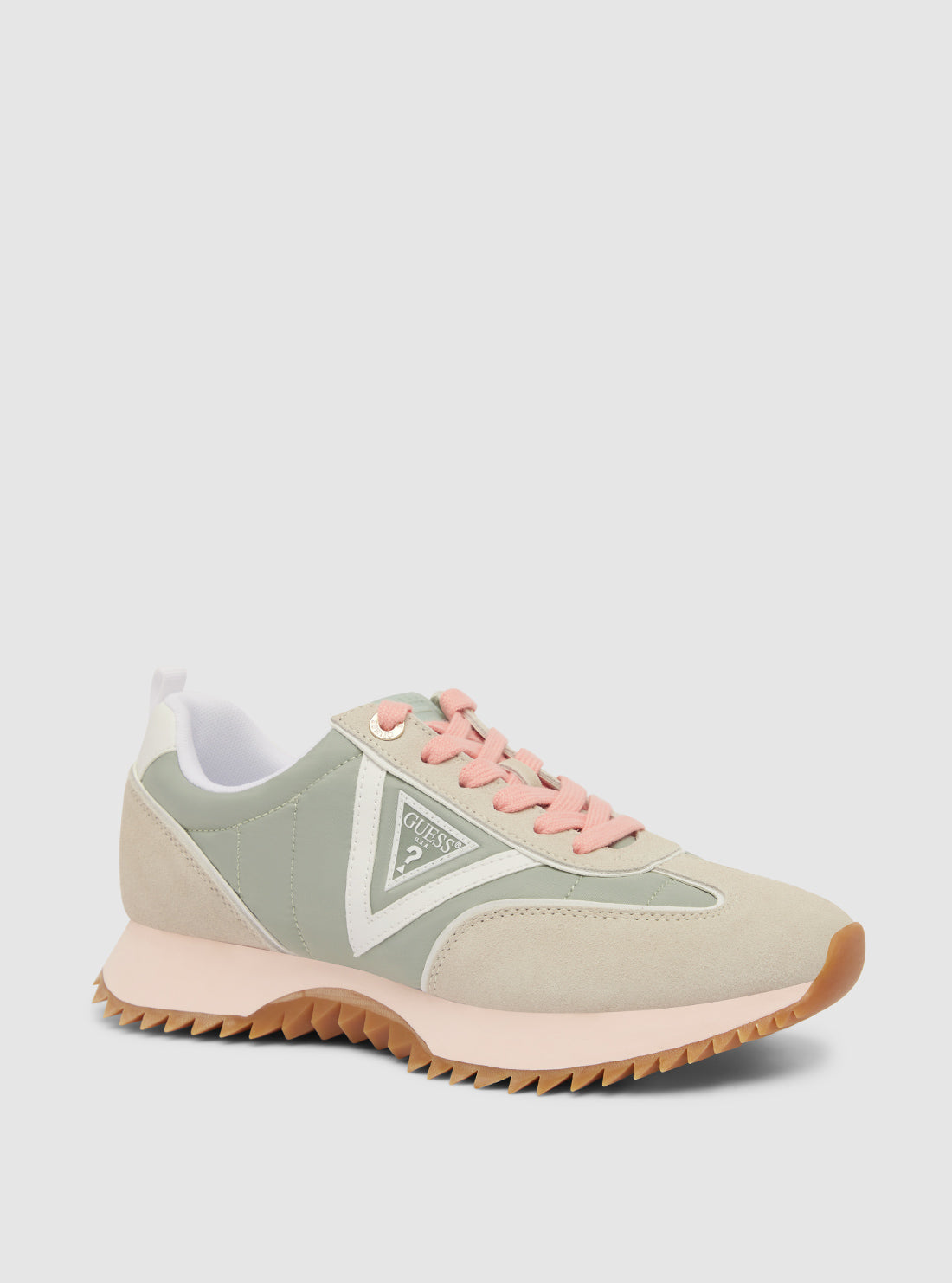 GUESS Womens Green Bail Sneakers BAIL Front Side View