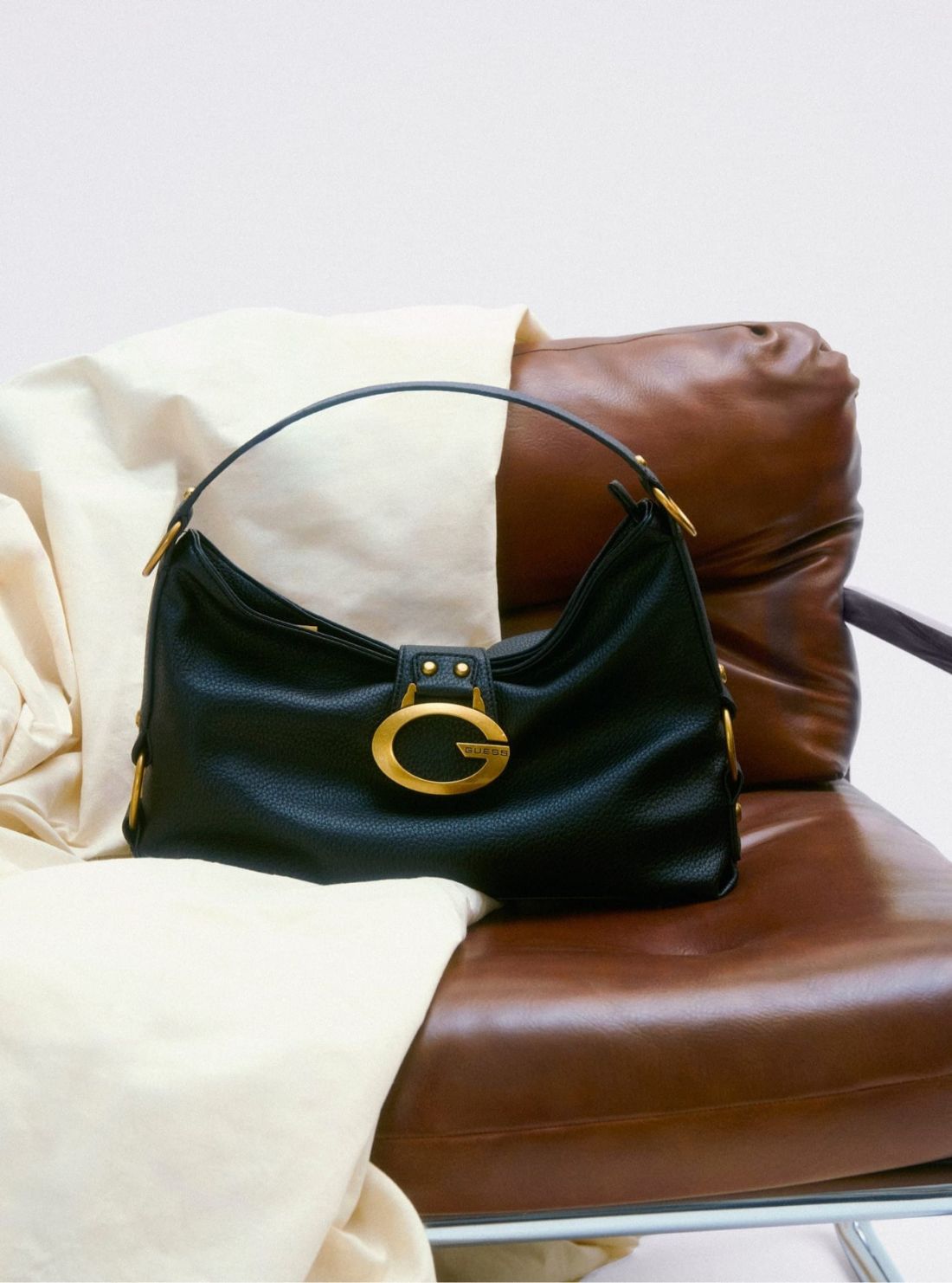 GUESS Womens Black Camden Shoulder Bag BB930818 Model View