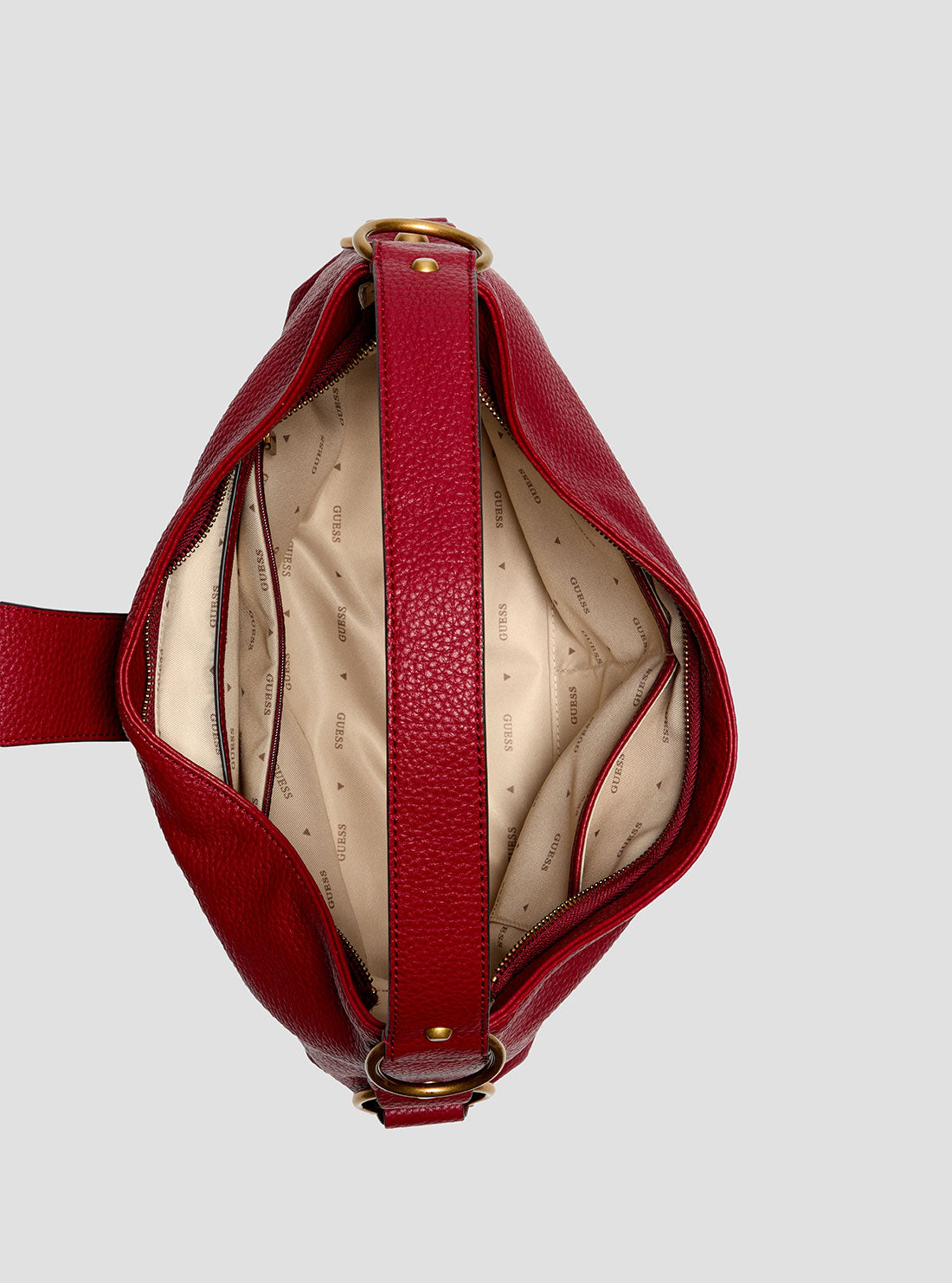 GUESS Womens Red Camden Shoulder Bag BB930818 Inside View