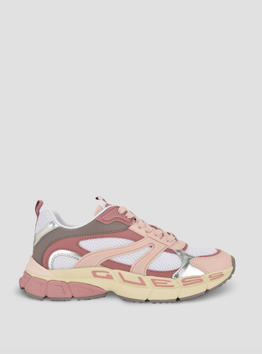 GUESS Womens Pink Multi Bevalli Sneakers BEVALLI Side View