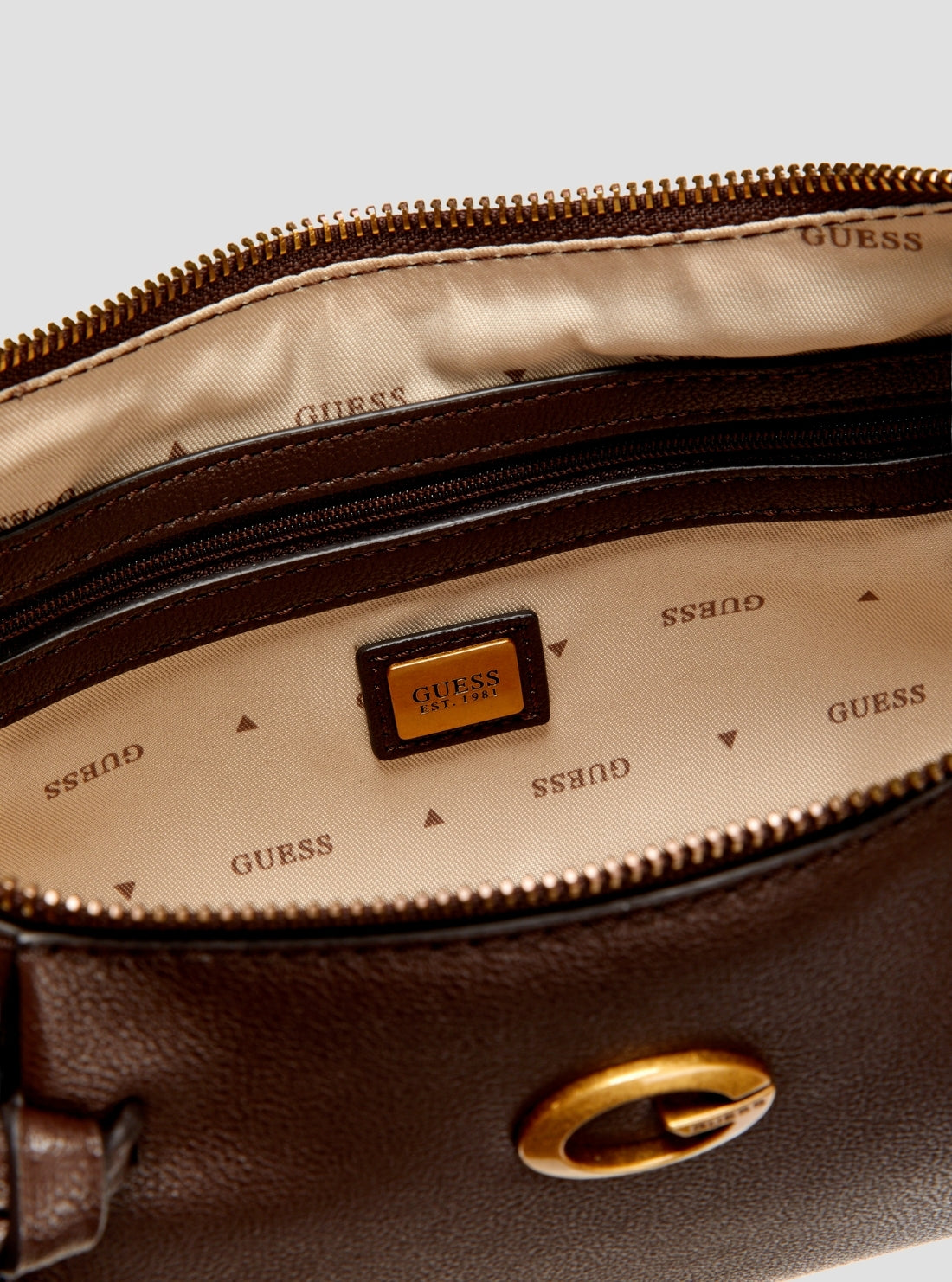 GUESS Womens Brown Allegra Shoulder Bag BG223718 Detail View2