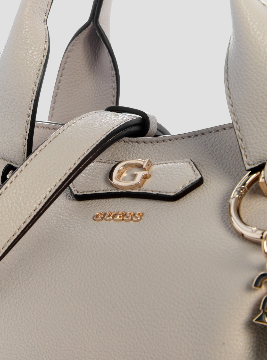 GUESS Womens Bone Suzy Mini Compartment Satchel Bag BG232276 Detail View