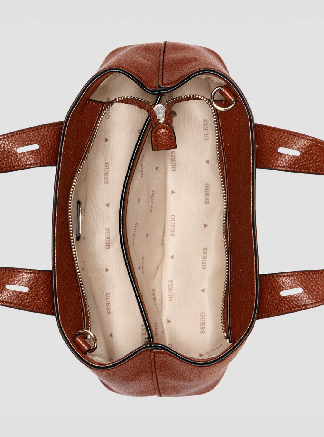 GUESS Womens Brown Freya Mini Satchel Bag BG252676 Inside View