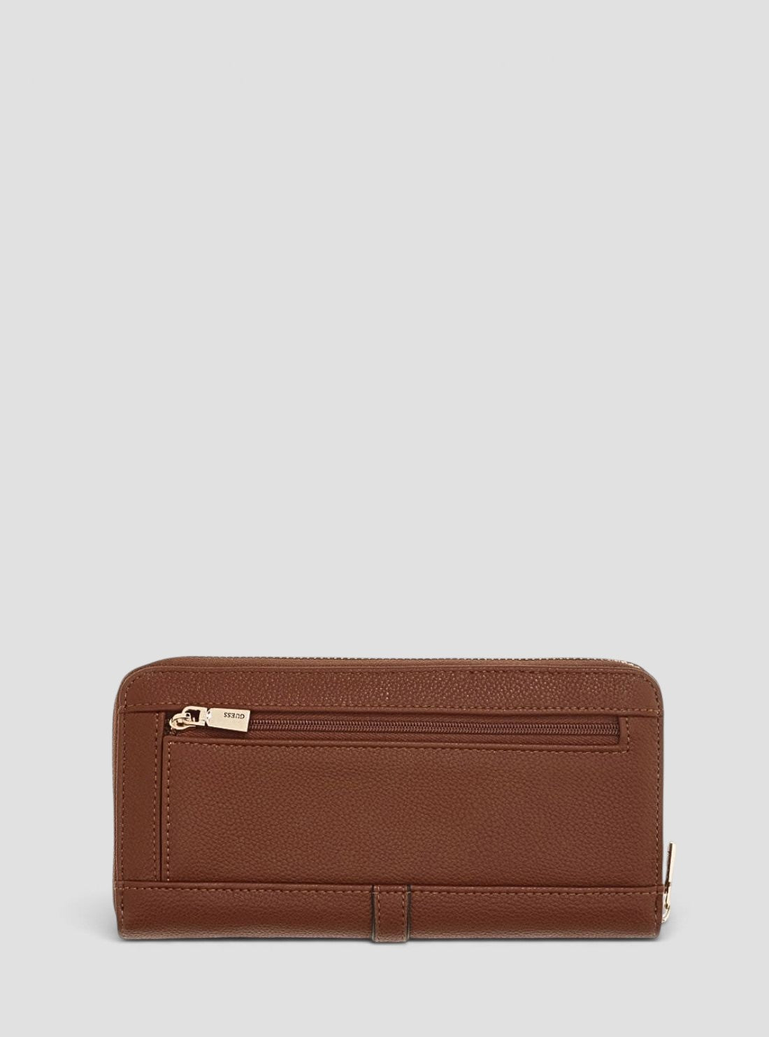 GUESS Womens Cognac Venice Large Zip Around Wallet BG2534146 Back View