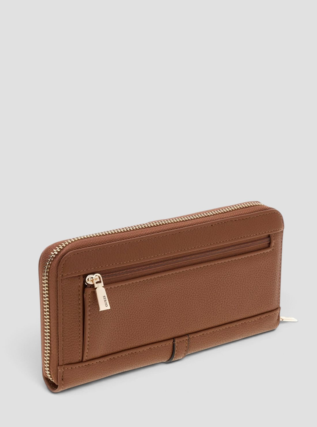 GUESS Womens Cognac Venice Large Zip Around Wallet BG2534146 Back View
