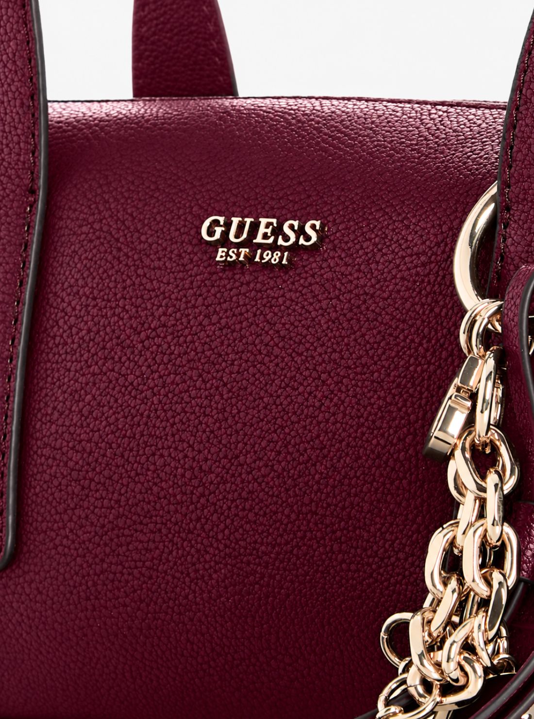 GUESS Womens Red Alexi Shoulder Satchel Bag BG261508 Detail View
