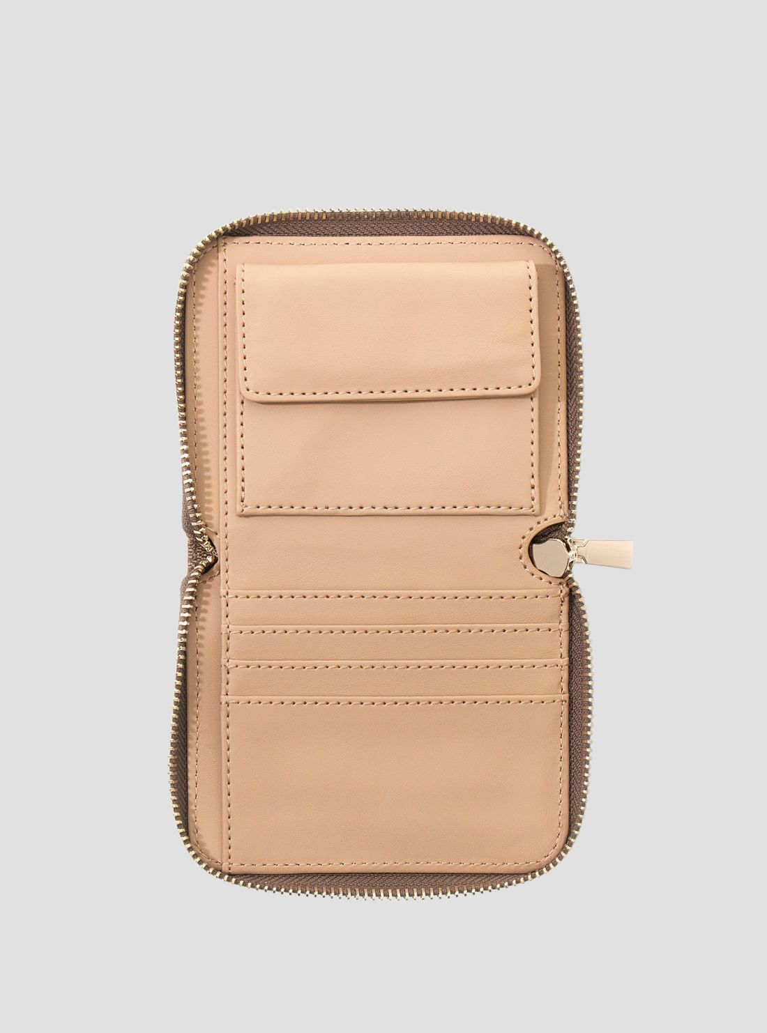 GUESS Womens Bone Alexi Small Zip Around Wallet BG2615137 Inside View