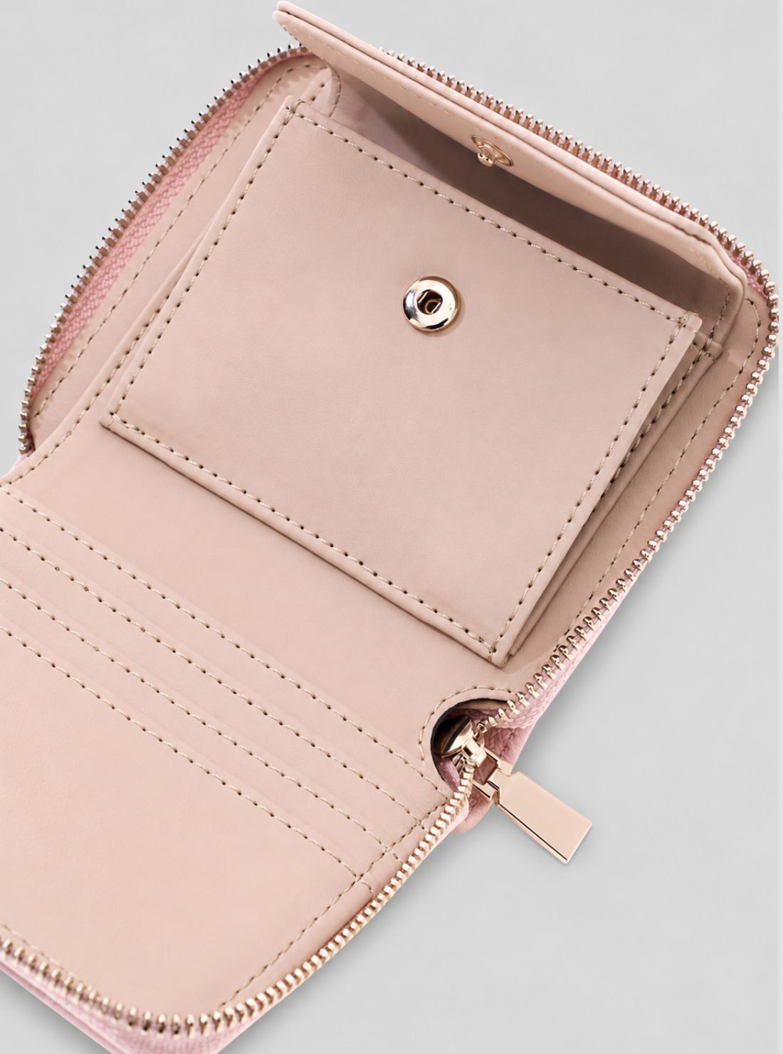 GUESS Womens Light Rose Alexi Small Zip Around Wallet BG2616137 Inside View