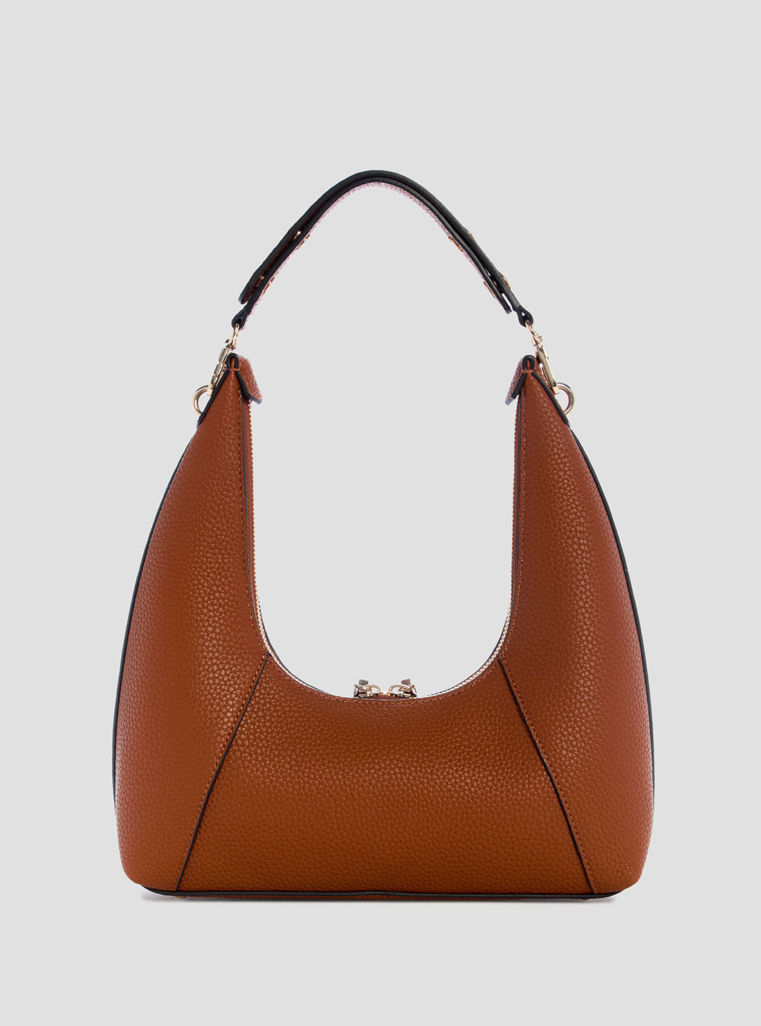 Brown Calista Top Zip Shoulder Bag