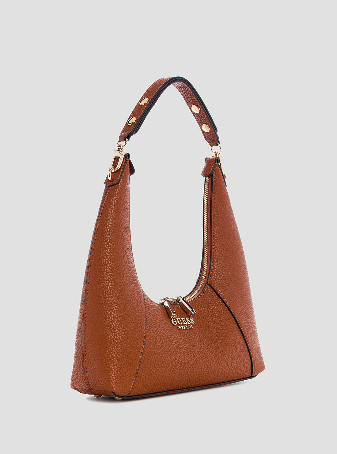 Brown Calista Top Zip Shoulder Bag