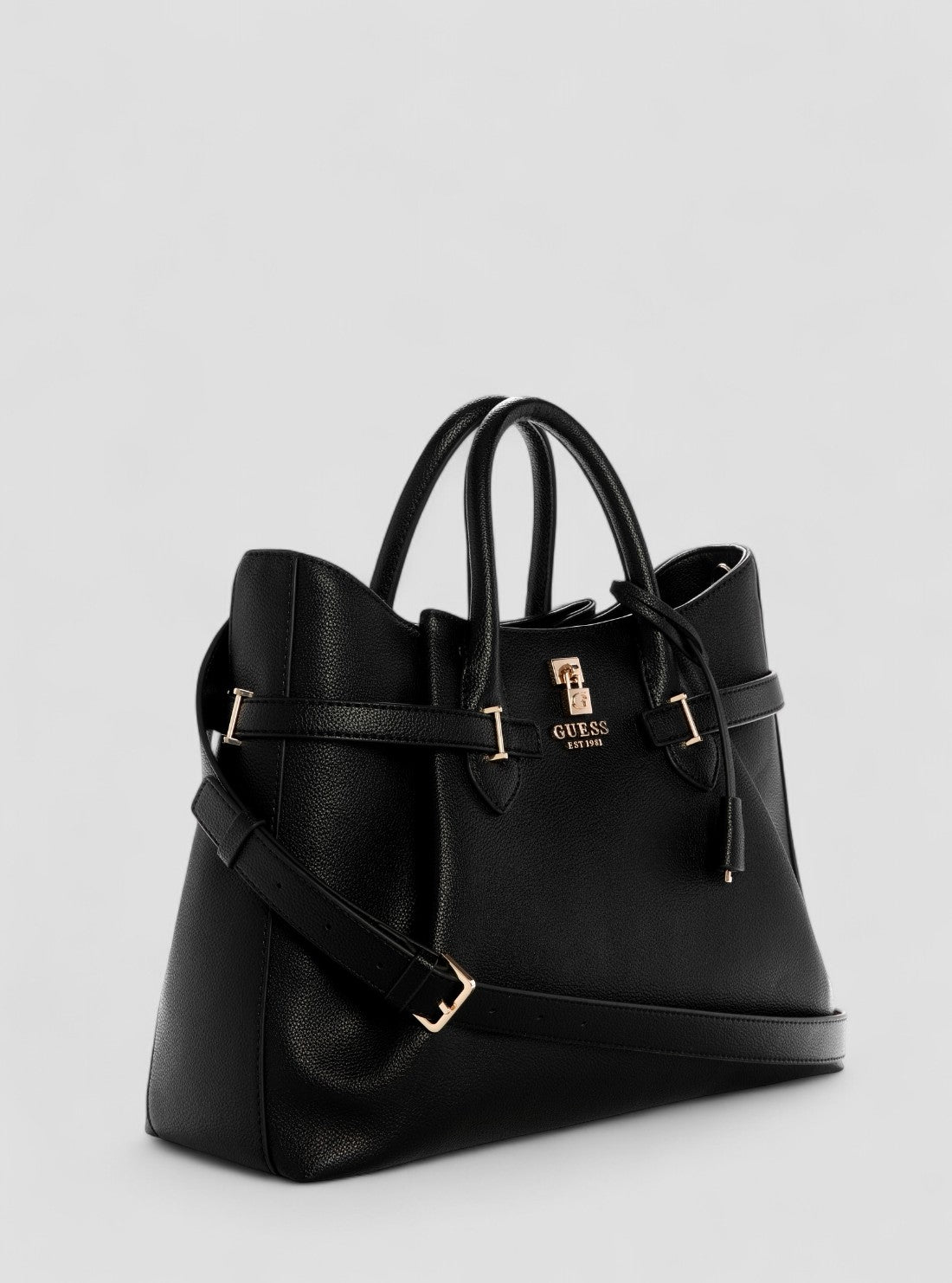 GUESS Womens Black Yesba Girlfriend Satchel Bag BG783307 Front Side View