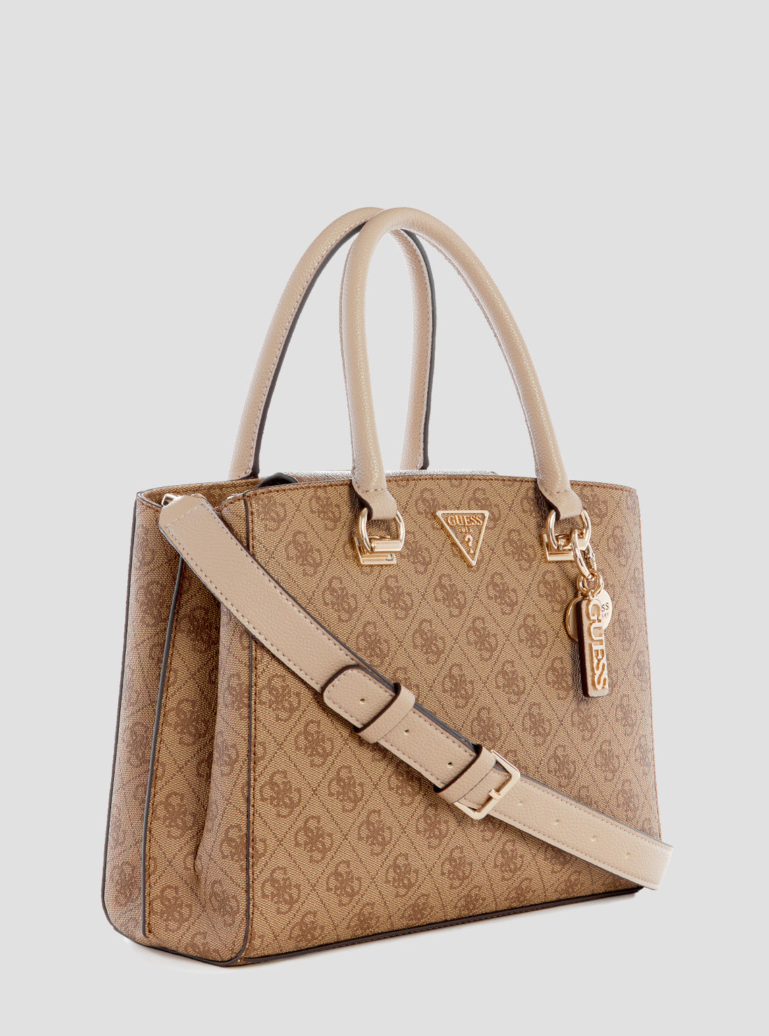 GUESS Women's Brown Logo Noelle Girlfriend Satchel BG787906LTL Side View
